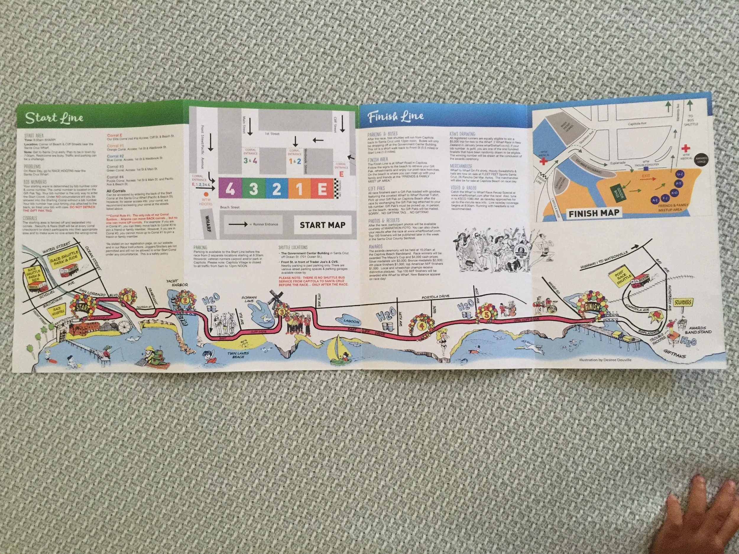 Simple, to the point and a great little drawn course map. Oh and I included a pic of Asher's hand too. Haha
