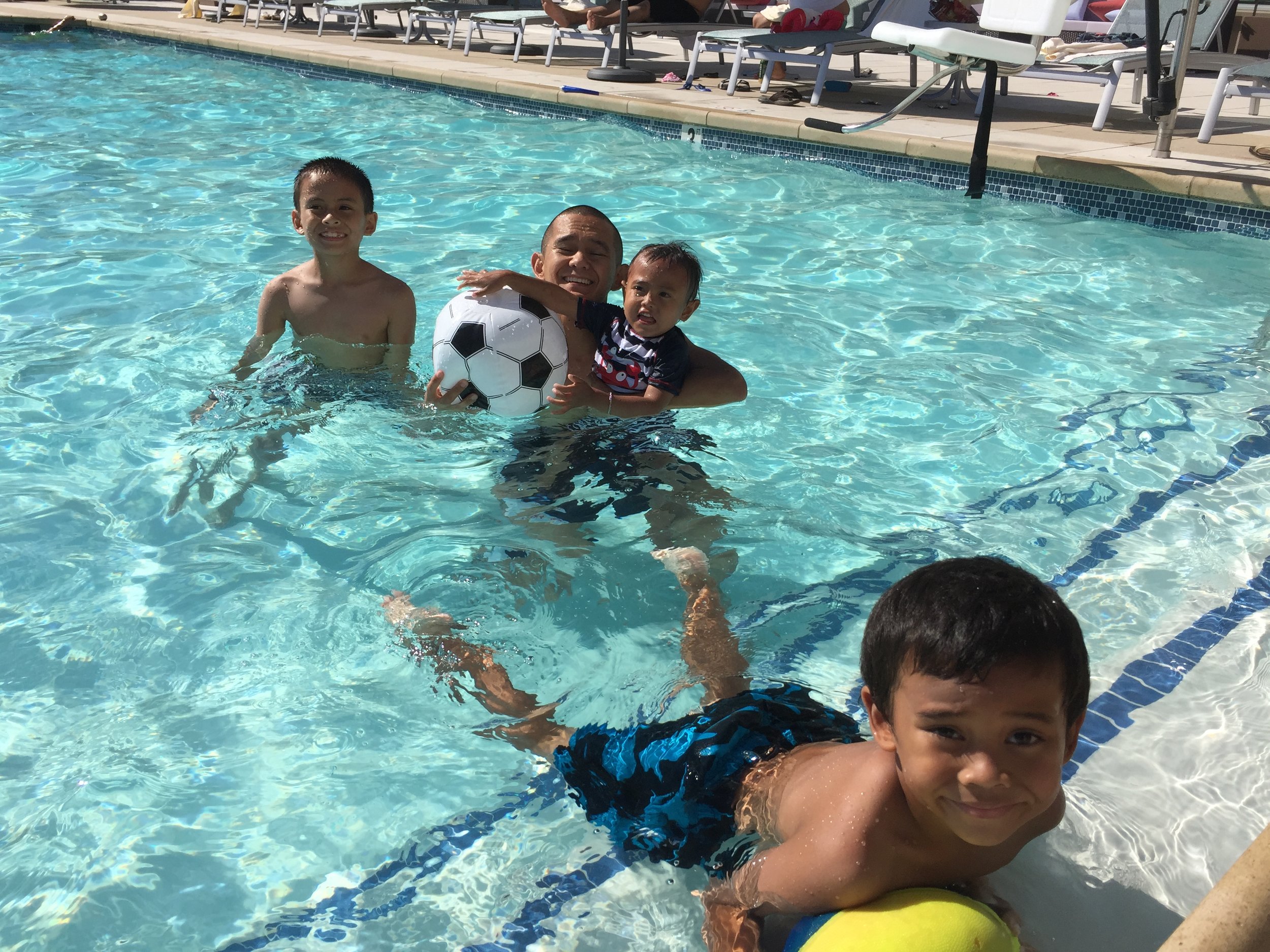   POOL TIME! &nbsp;ALL THE BOYS LOVE THE POOL, EVEN ASHER NOW!  