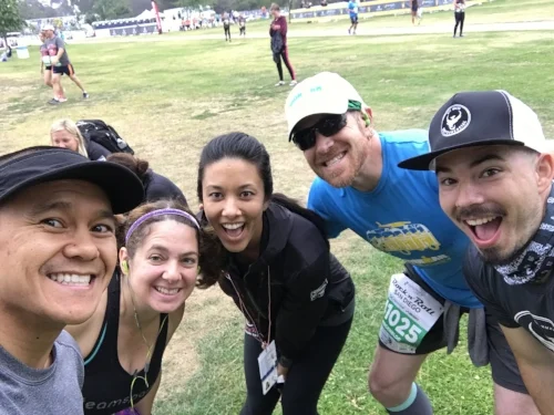 Team #RocknBlog before the 5k. Oh hi, Ashley!