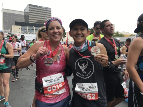 Marathon finishers. 