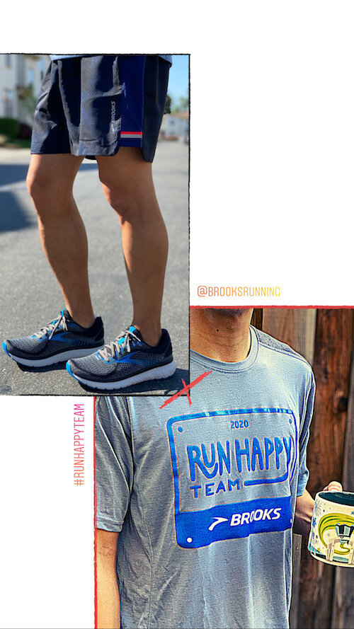 brooks run happy t shirt