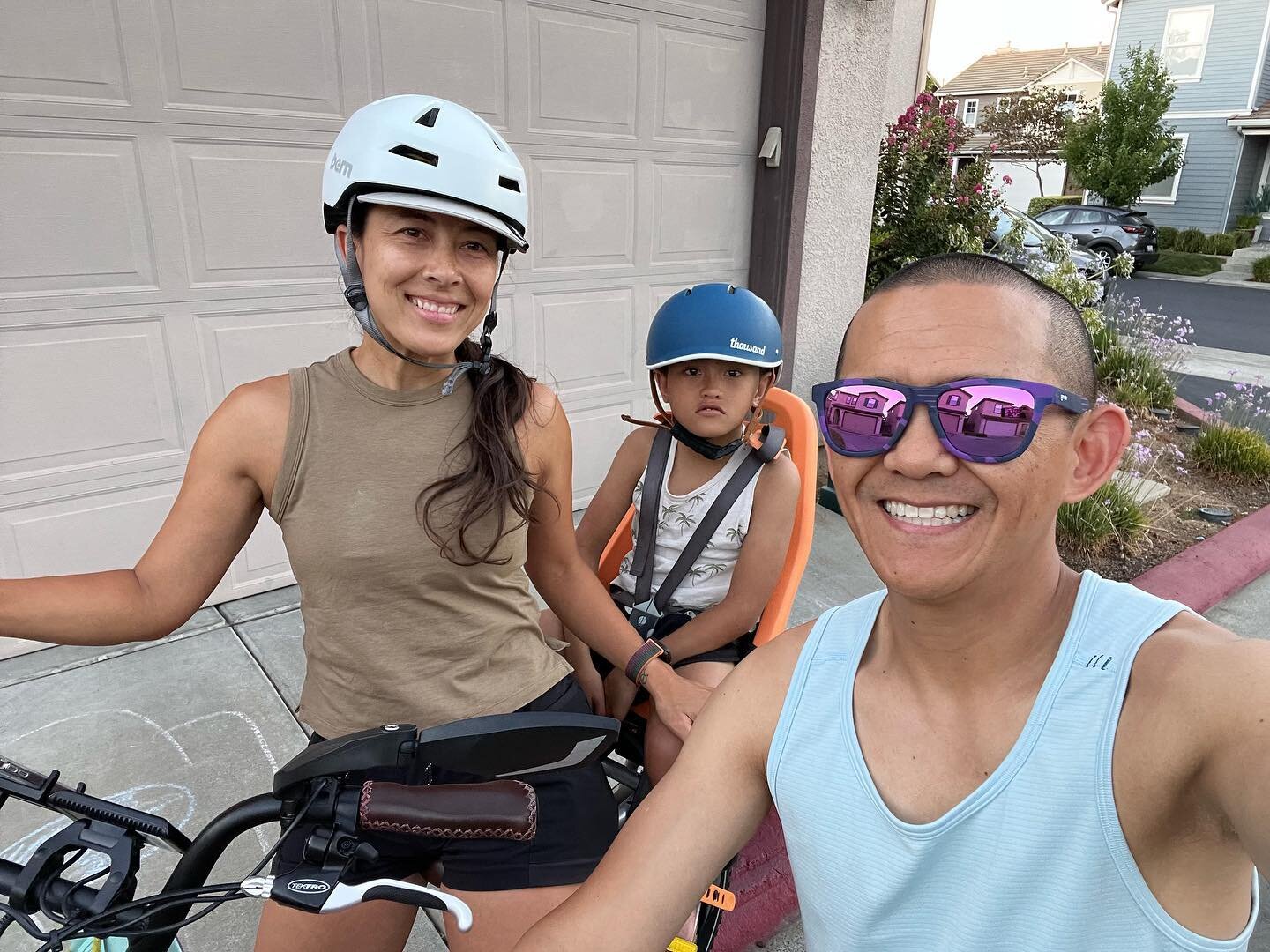 Sometimes we do other things besides run 😉. Last night, family bike ride minus the other 3 boys as they had pre scheduled stuff. Triple digits didn&rsquo;t stop us. Sunscreen + music = will enjoy outdoors!