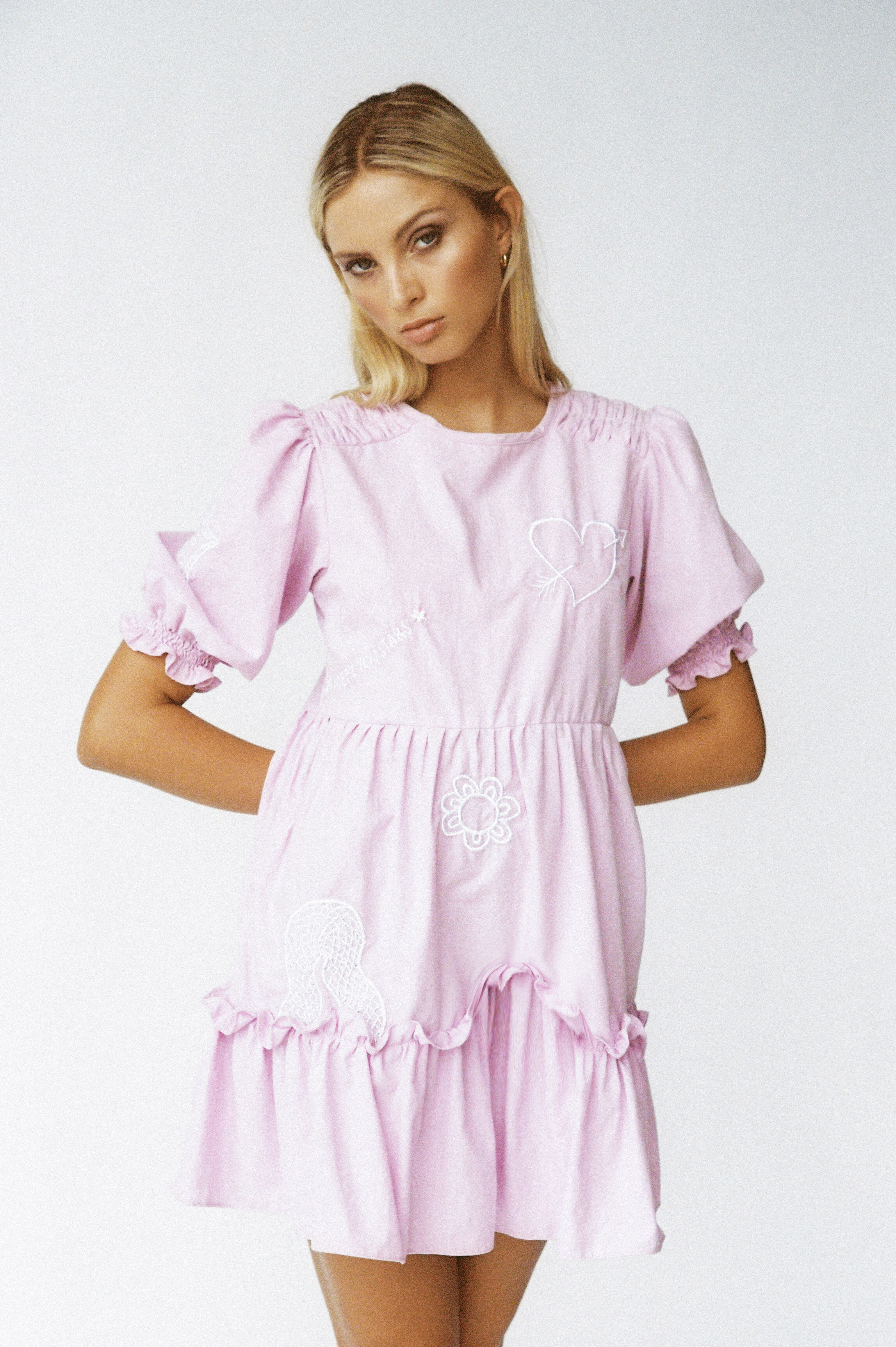 TATTOO DRESS in baby fuschia pink — Lottie HALL