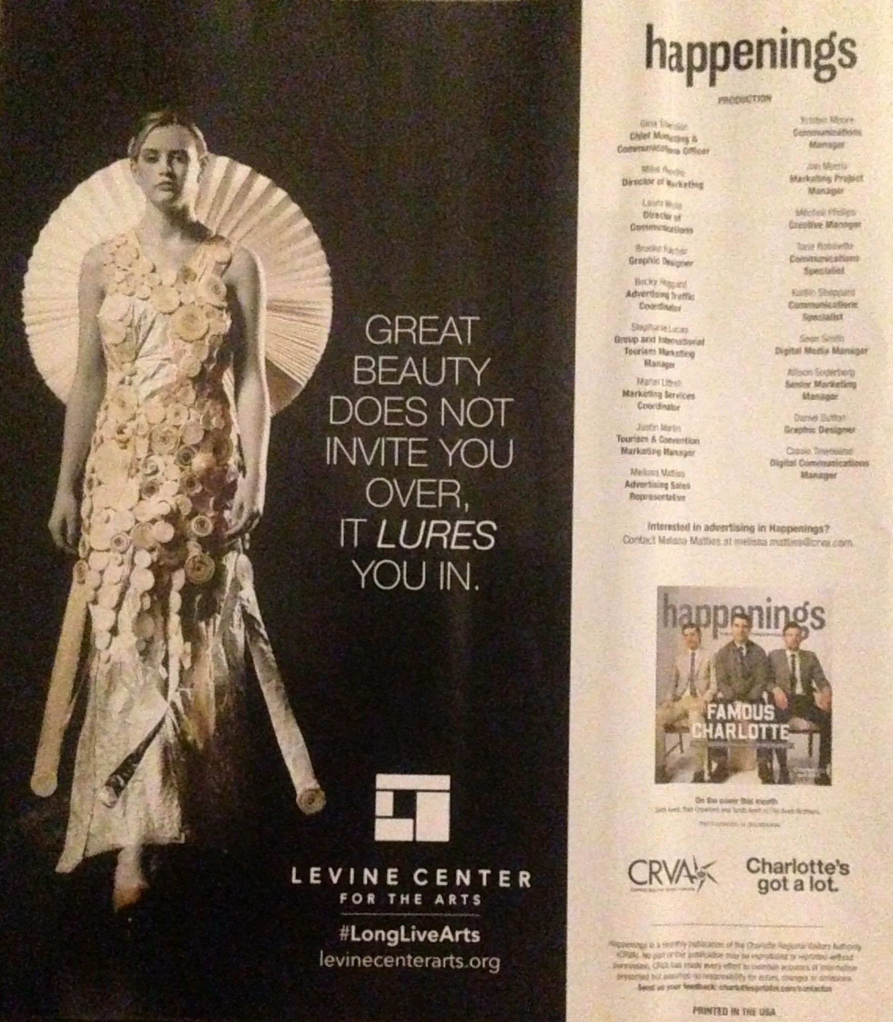 Levine Center for the Arts print ad
