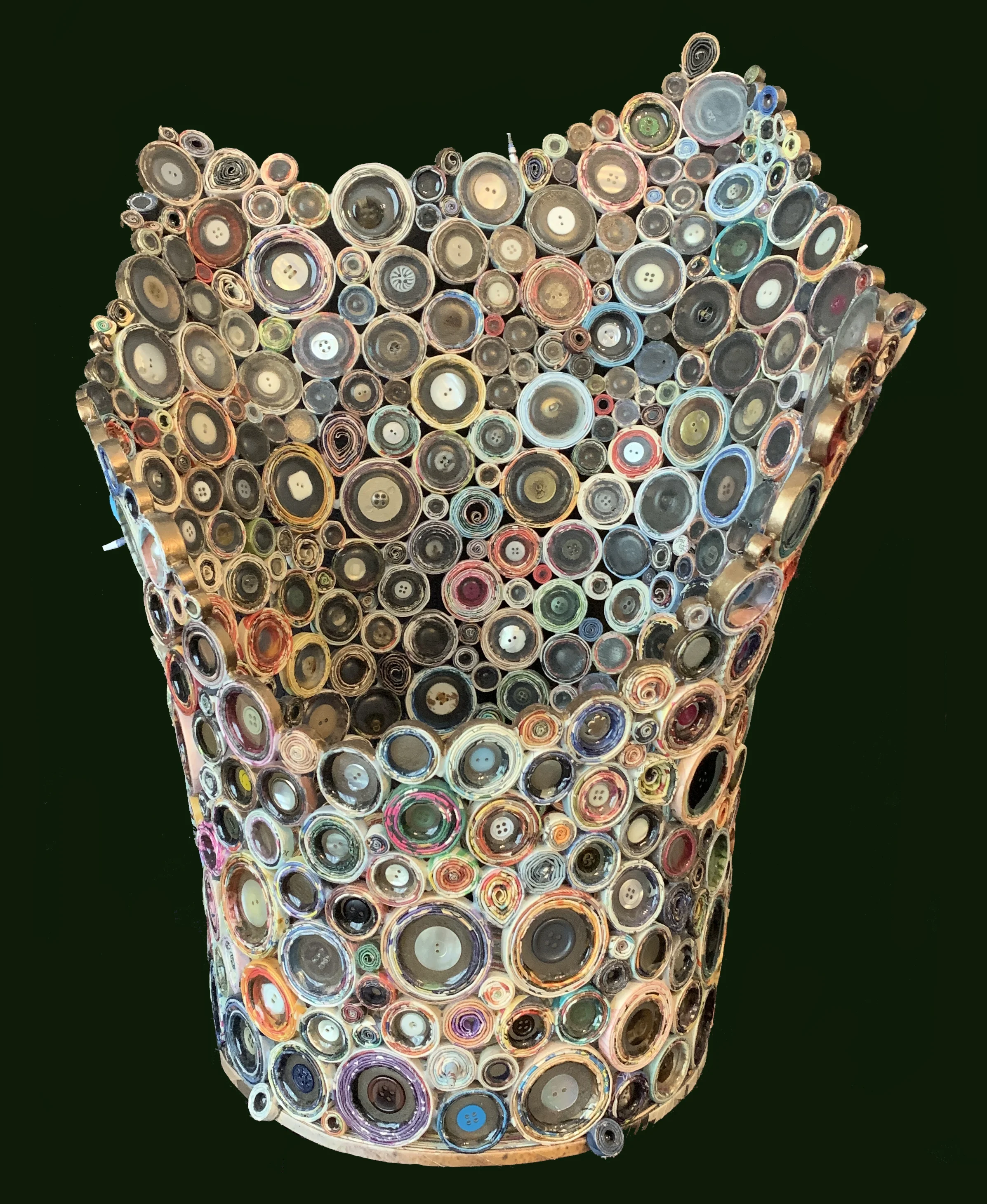 Buttoned Up - 19" tall, 15" wide & 14" deep