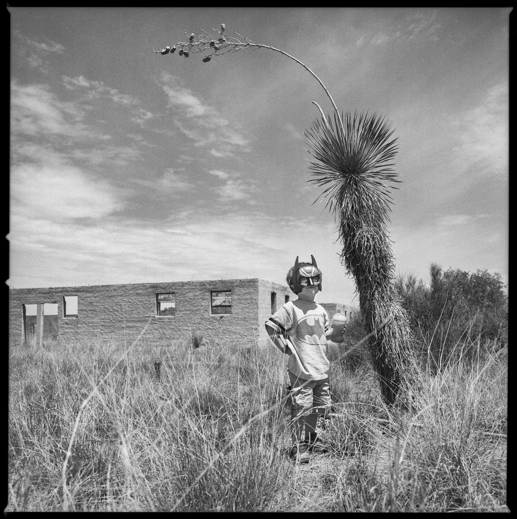 Batboy in the desert Marfa, Texas 2012 Made with Hasselblad 501c with Kodak Tri-X 400 b&w film