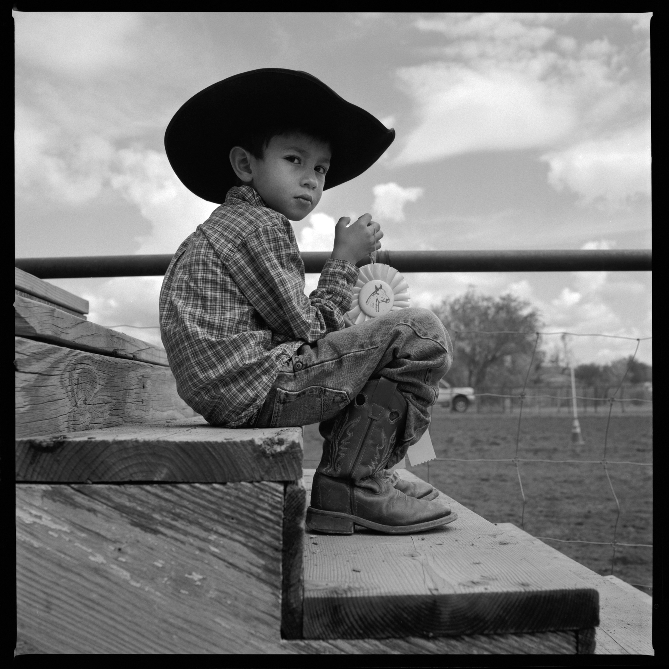  Young cowboy with first prize blue ribbon Ft. Davis, 2012    1:1  