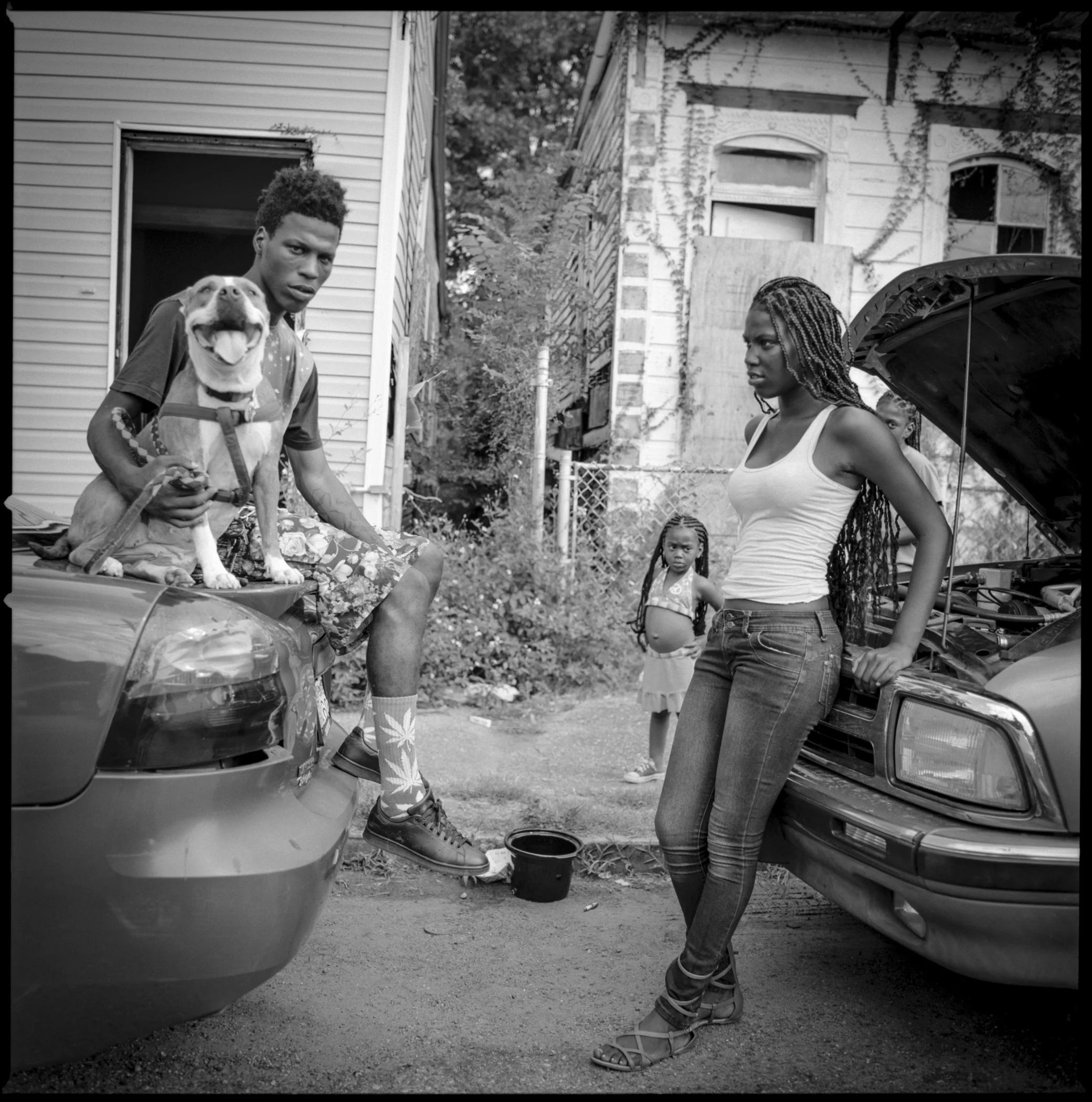 Young couple with kids New Orleans, 2014