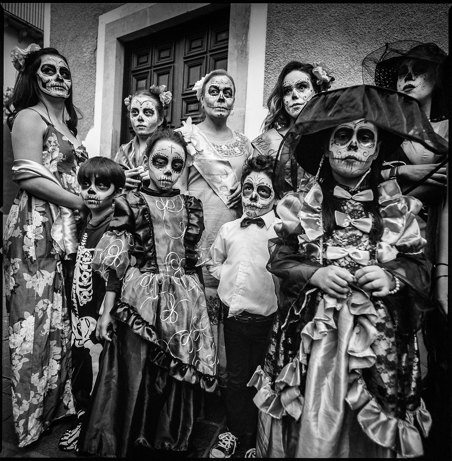 People waiting to join day of the dead parade Guanajuato, Mexico 2018    1:1  