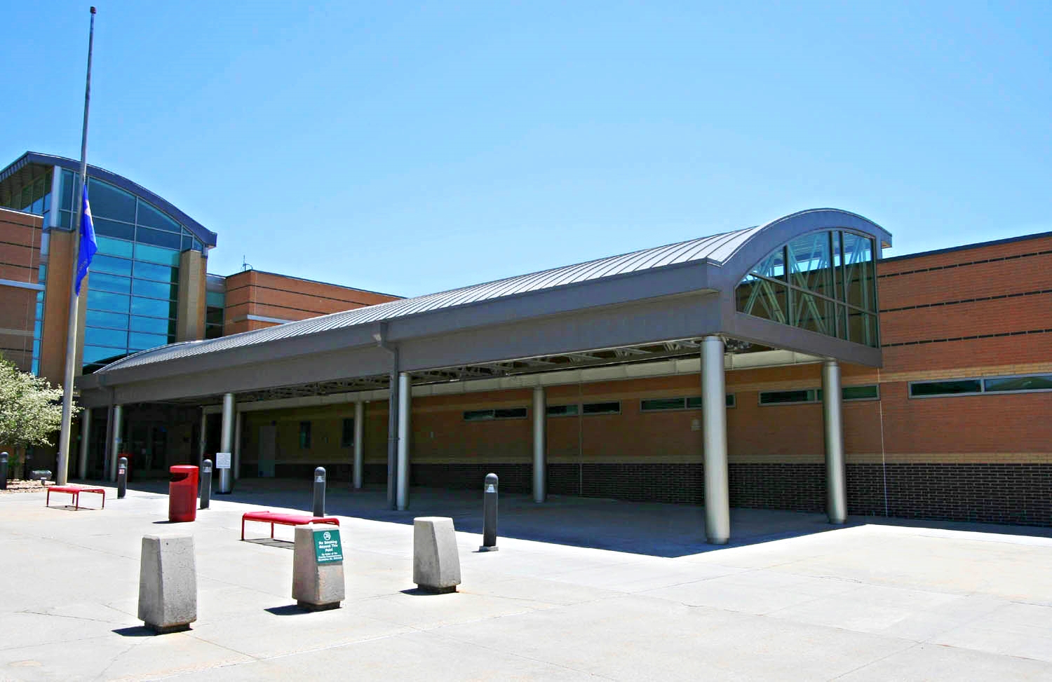 DOUGLAS COUNTY JUSTICE CENTER - CANOPY - Addition of a metal canopy structure to the main entry of the Douglas County Justice Center.