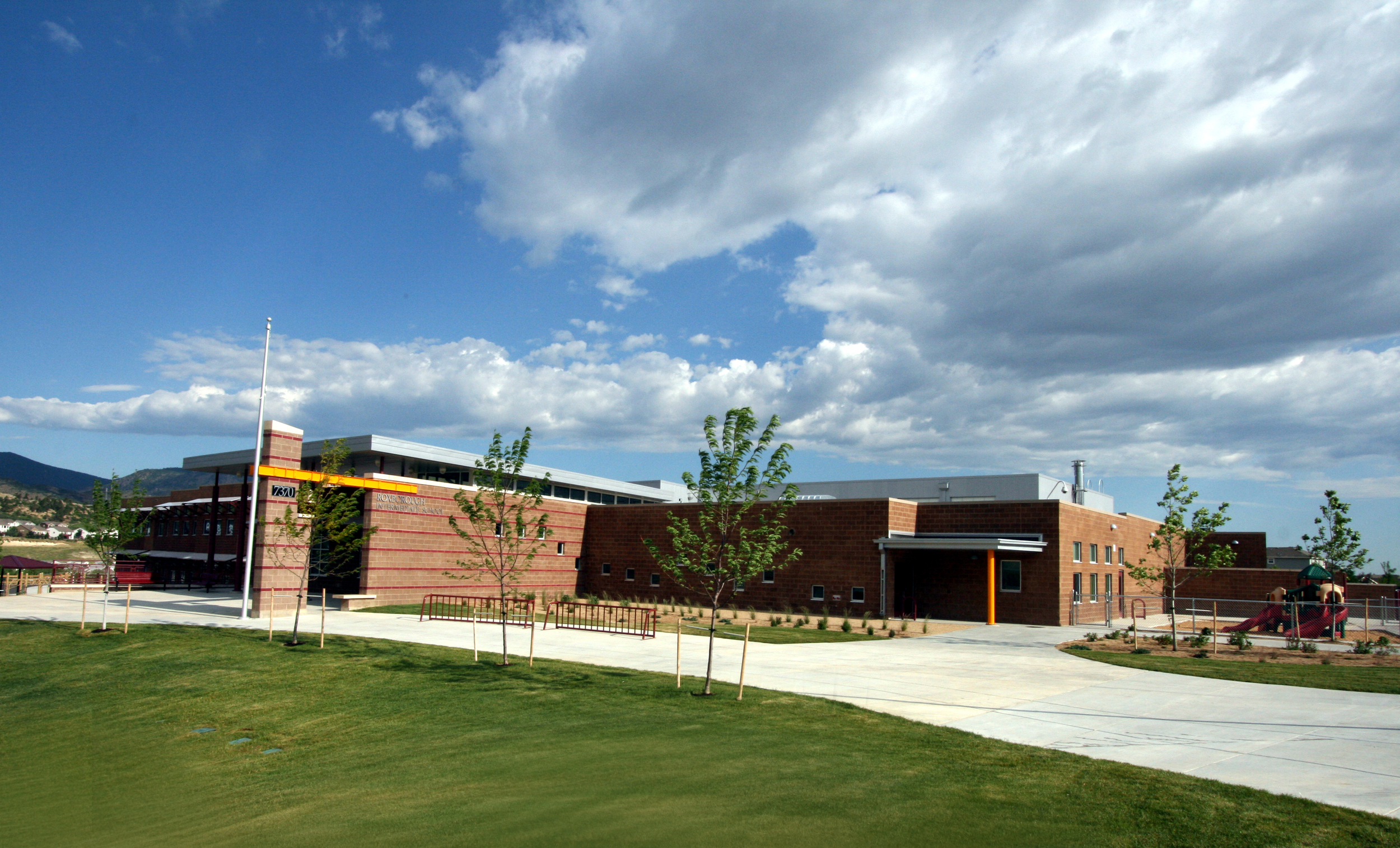 ROXBOROUGH INTERMEDIATE SCHOOL - A new 66,864 SF, 2-story elementary school with crawlspace/basement. This project incorporated sustainable building elements such as motion-sensor faucets, high efficiency HVAC equipment, exterior solar shading and construction waste recycling.