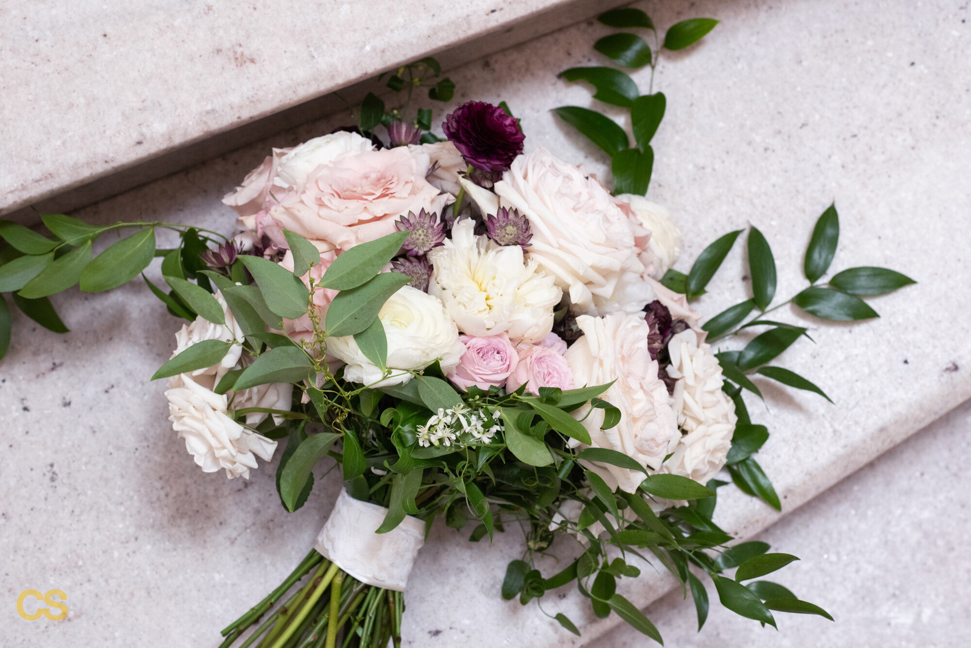 Succulent eucalyptus bridal flower crown burgundy dusty rose peonies hydrangea