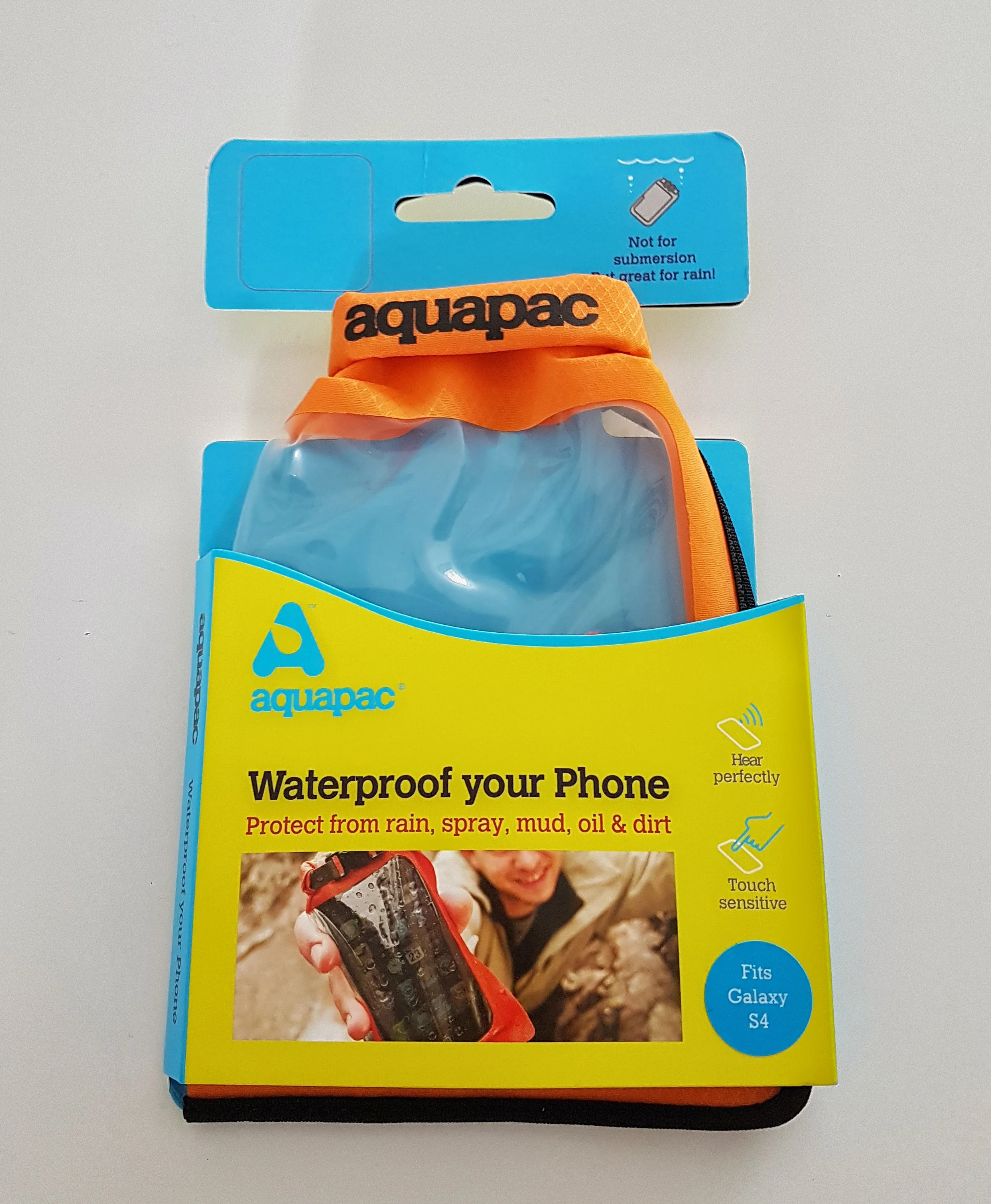 The packaged Waterproof Case. Really great idea and again a must have for anyone using their devices in the outdoors and in particular, in adverse weather conditions. I used the phone out on the bike, to read my navigation system and during difficult weather conditions. I still could use the phone freely and safely. Without water getting inside.