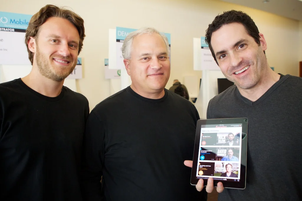 Myself, CEO Ron Croen and Chief Product Officer Todd Mendeloff showing our product launch with Esquire Magazine at our booth.