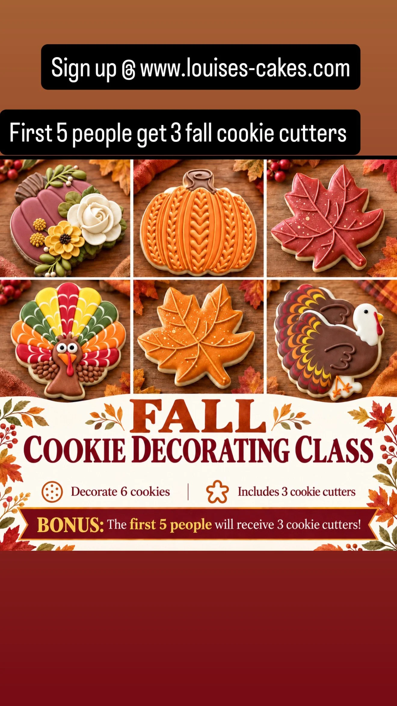 Fall Cookie Class October 6 @ 11:00 a.m
