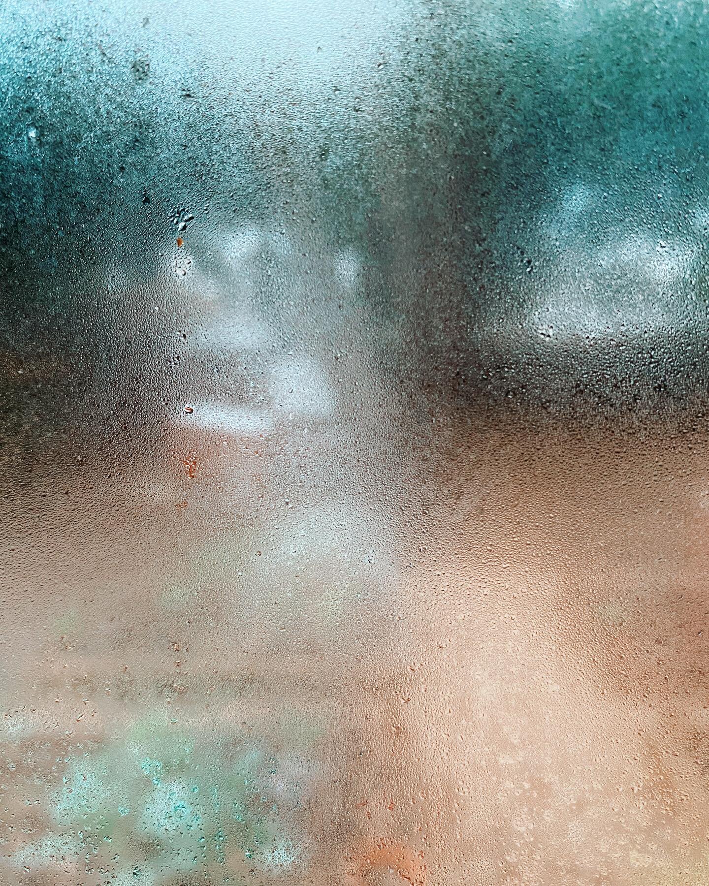 66/100 - I usually only post one photo for each of my #100daysofthingsivenoticed posts. But today I noticed the array of tapestries made by condensation on single pane windows and the colors behind the glass that contrasted the simple texture of the 