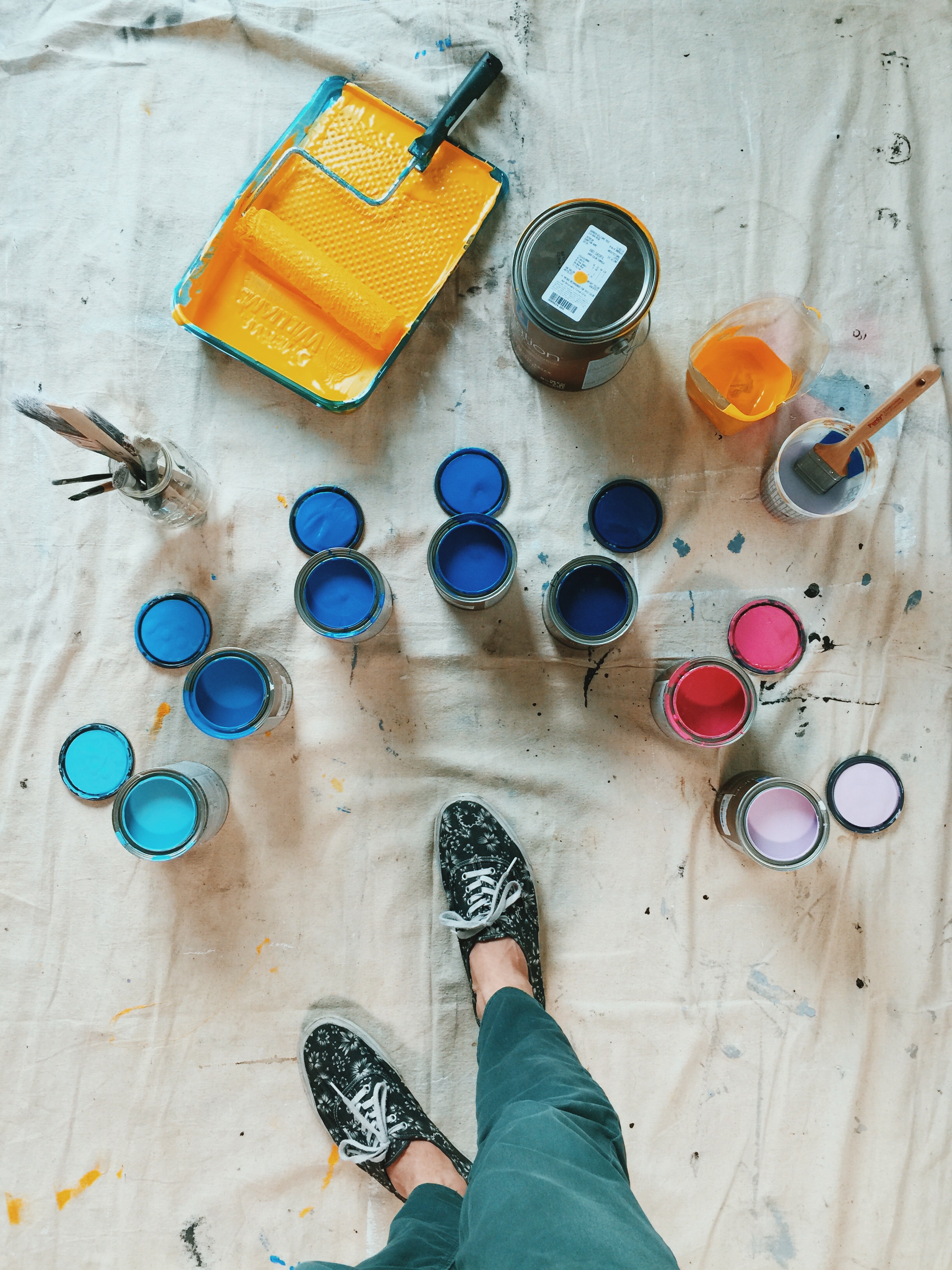 Paint Palette at Foot Cardigan by Kyle Steed