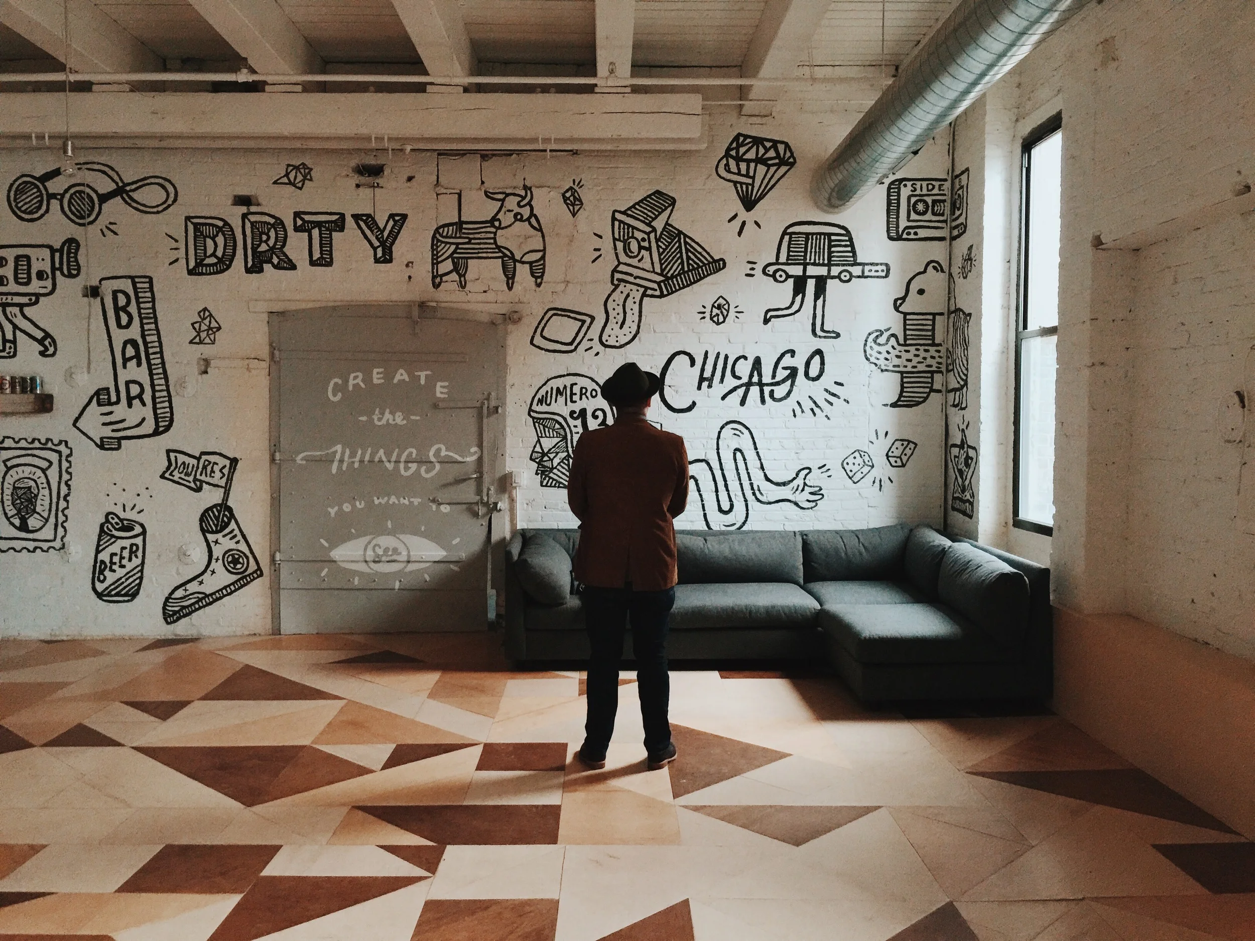 Low Res Studio Mural Full Wall Detail by Kyle Steed