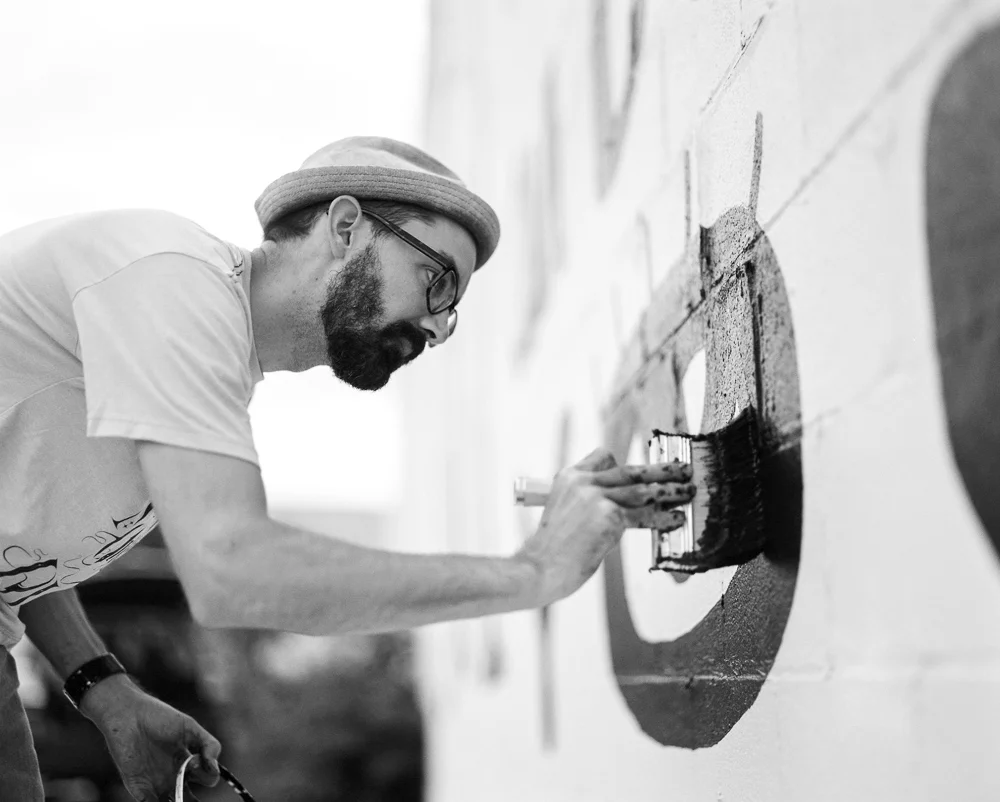 Dallas City Mural Work in Progress by Kyle Steed