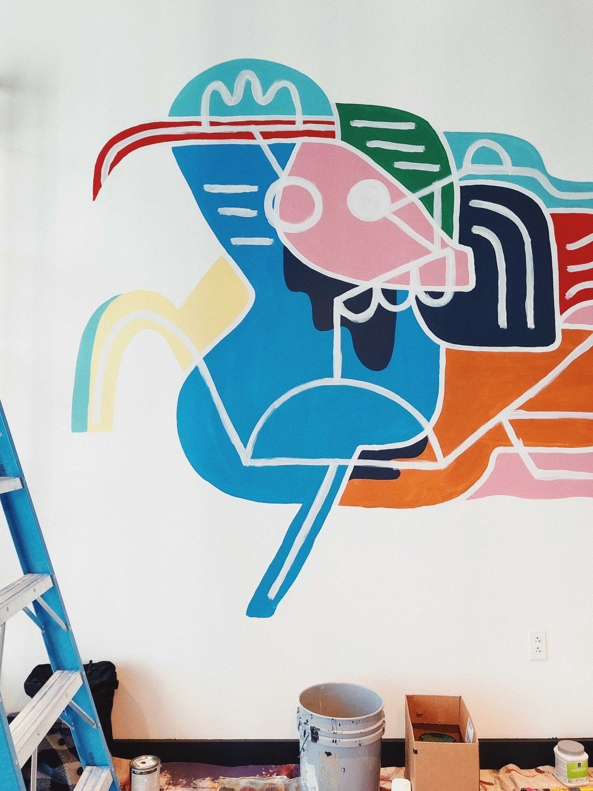 Mural Detail at WeWork by Kyle Steed