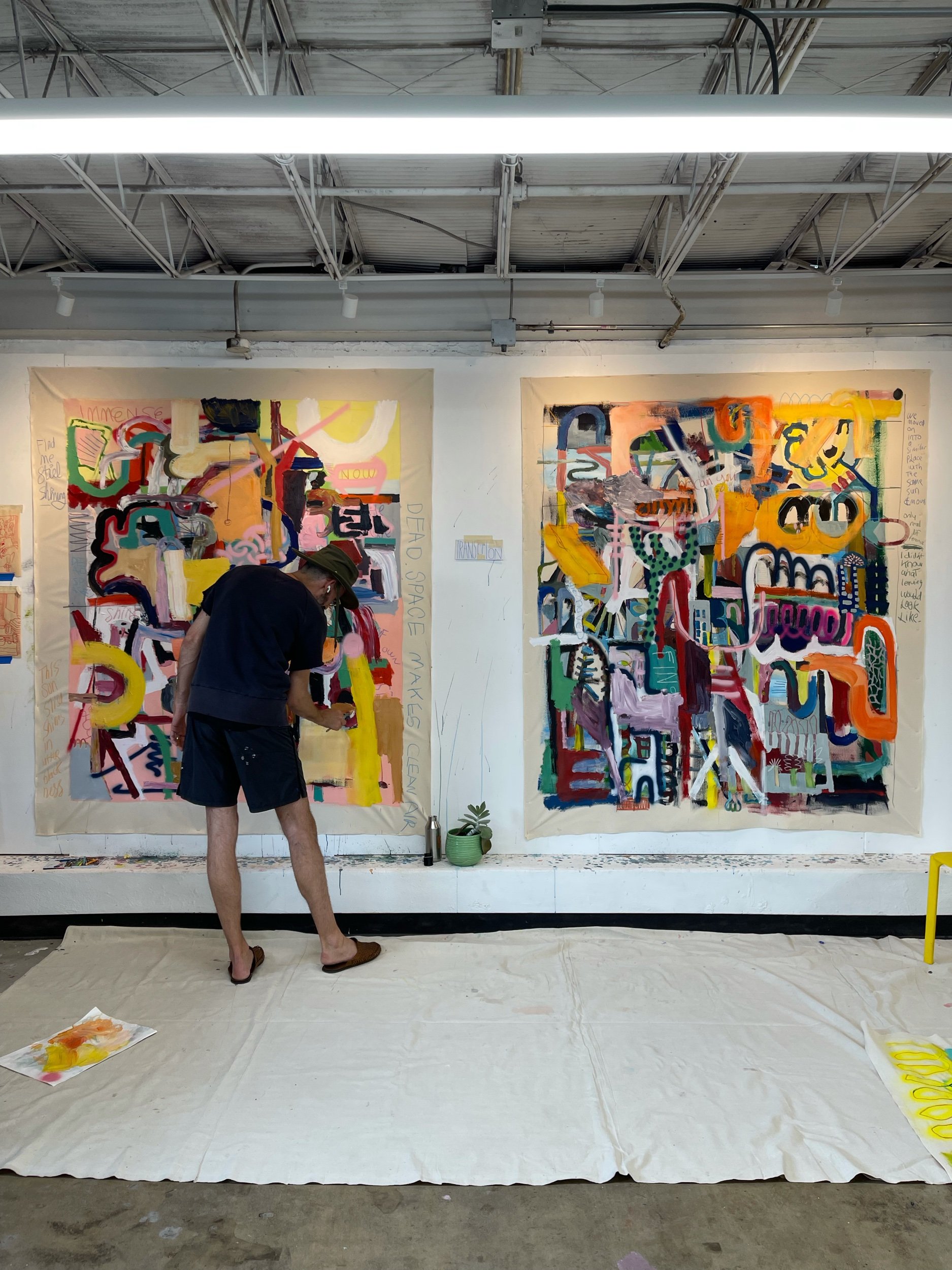 Artist Kyle Steed working in his studio Dallas, TX