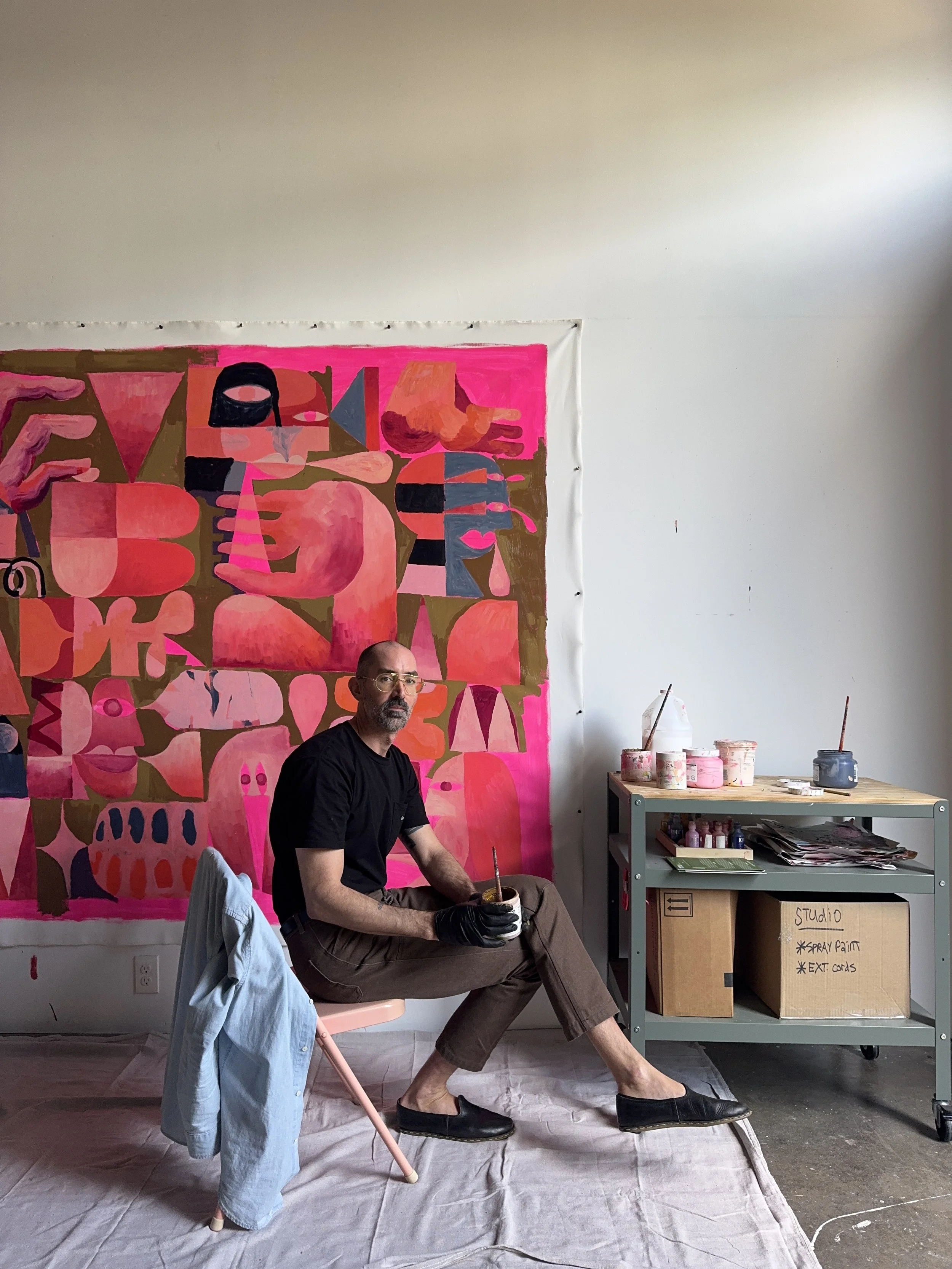 artist kyle steed in his studio in dallas, texas