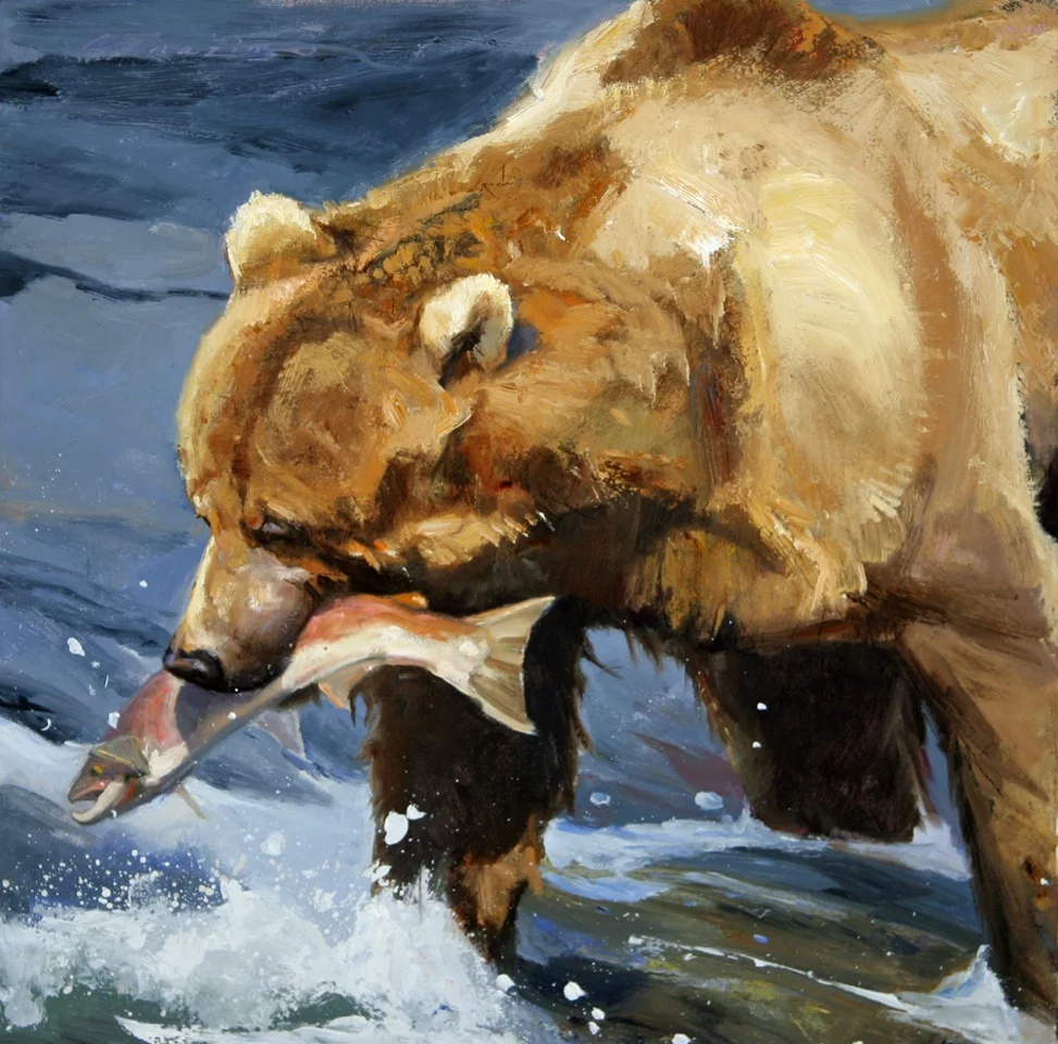 “The Old Angler” 18 x 18 Oil