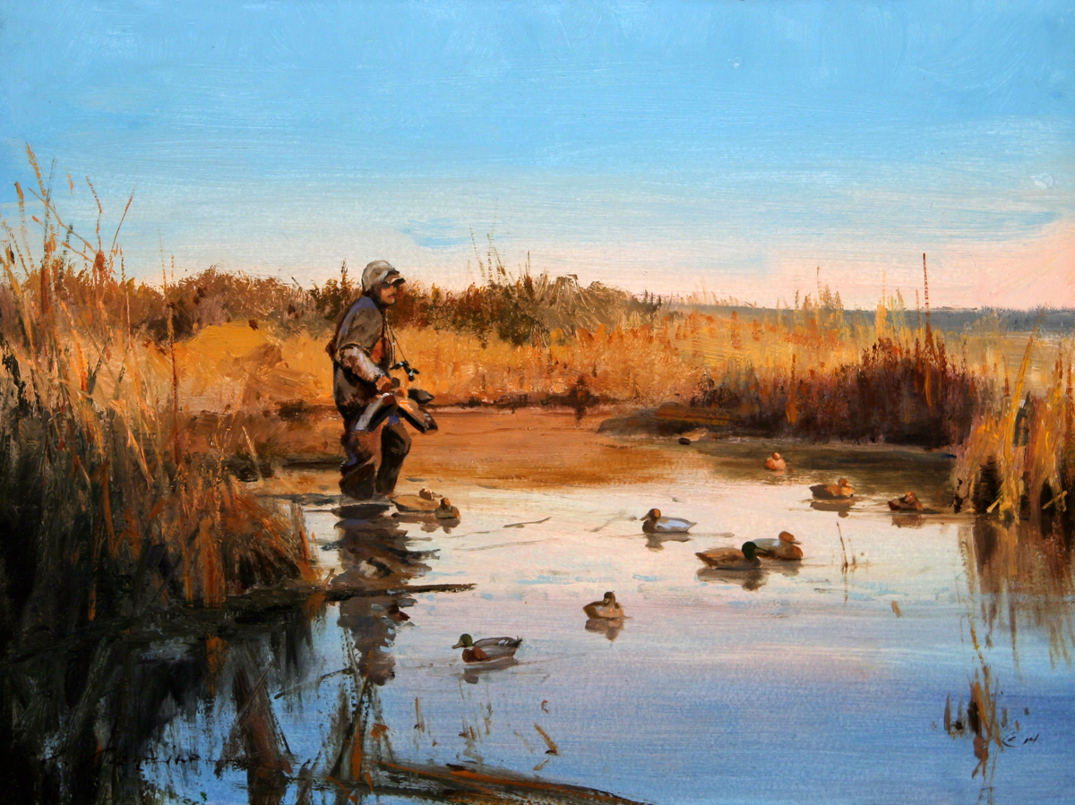 “Puddle Hunters” 12 x 16 Oil