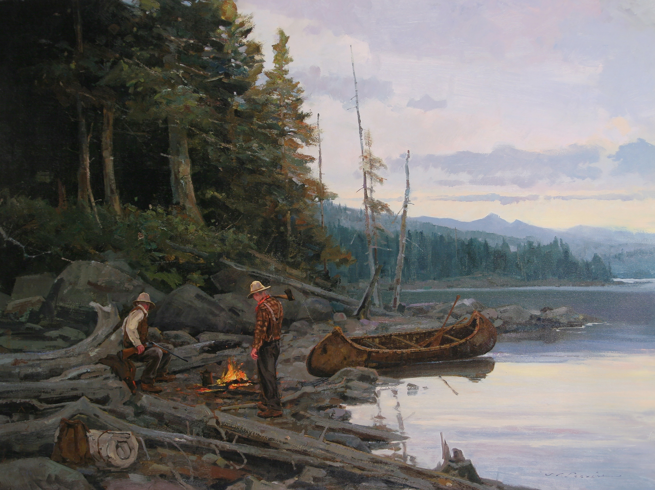 "Woodsmen" 36 x 48 Oil