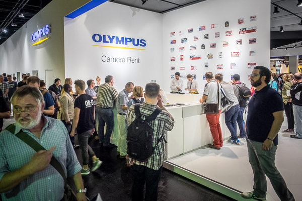 Olympus loan camera desk at Photokina