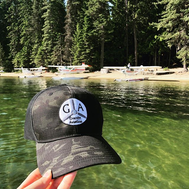 Hats are in at Granite! Come by and grab one before they&rsquo;re gone!! Don&rsquo;t forget to tag #graniteaviation and show us your adventures this summer!  #huckleberryseaplanesplash #seaplane #aviation #hillsresort