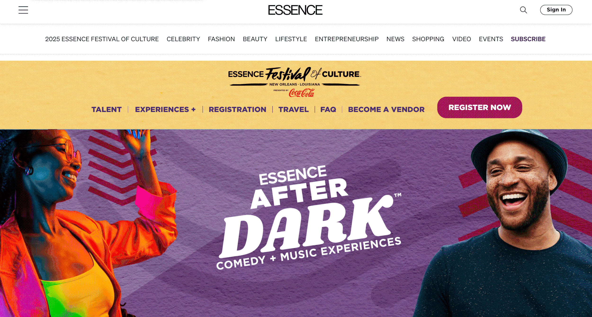   Client:    Essence Festival of Culture   Graphic design for festival online banners and show segments. 