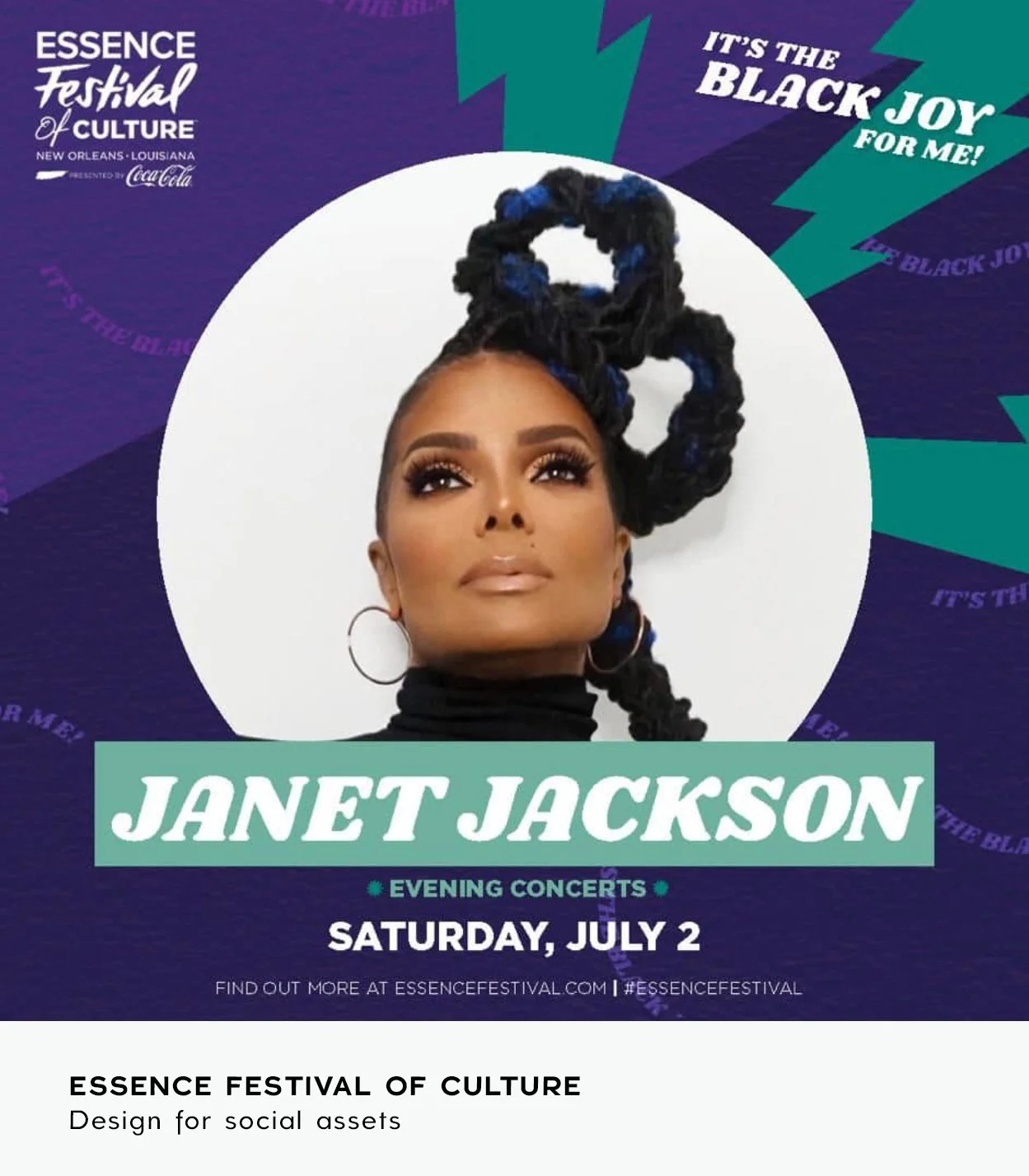  Client: Essence Festival of Culture Graphic design for social assets. 
