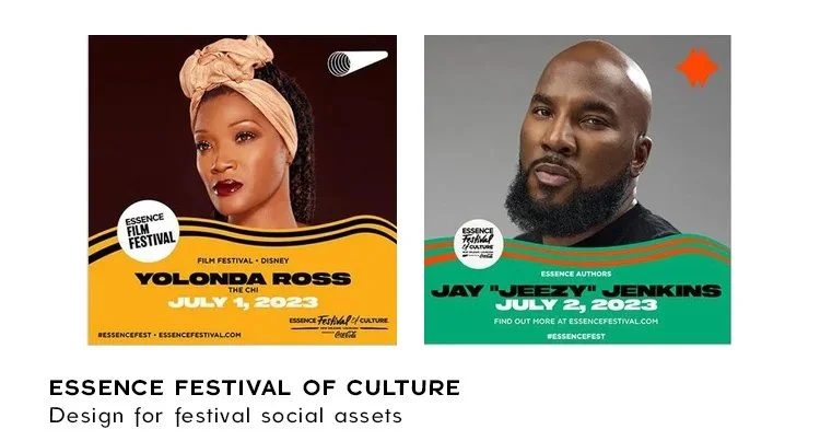   Client:    Essence Festival of Culture   Graphic Design for festival social assets. 