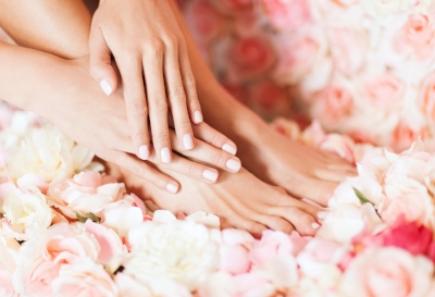 female legs and hand