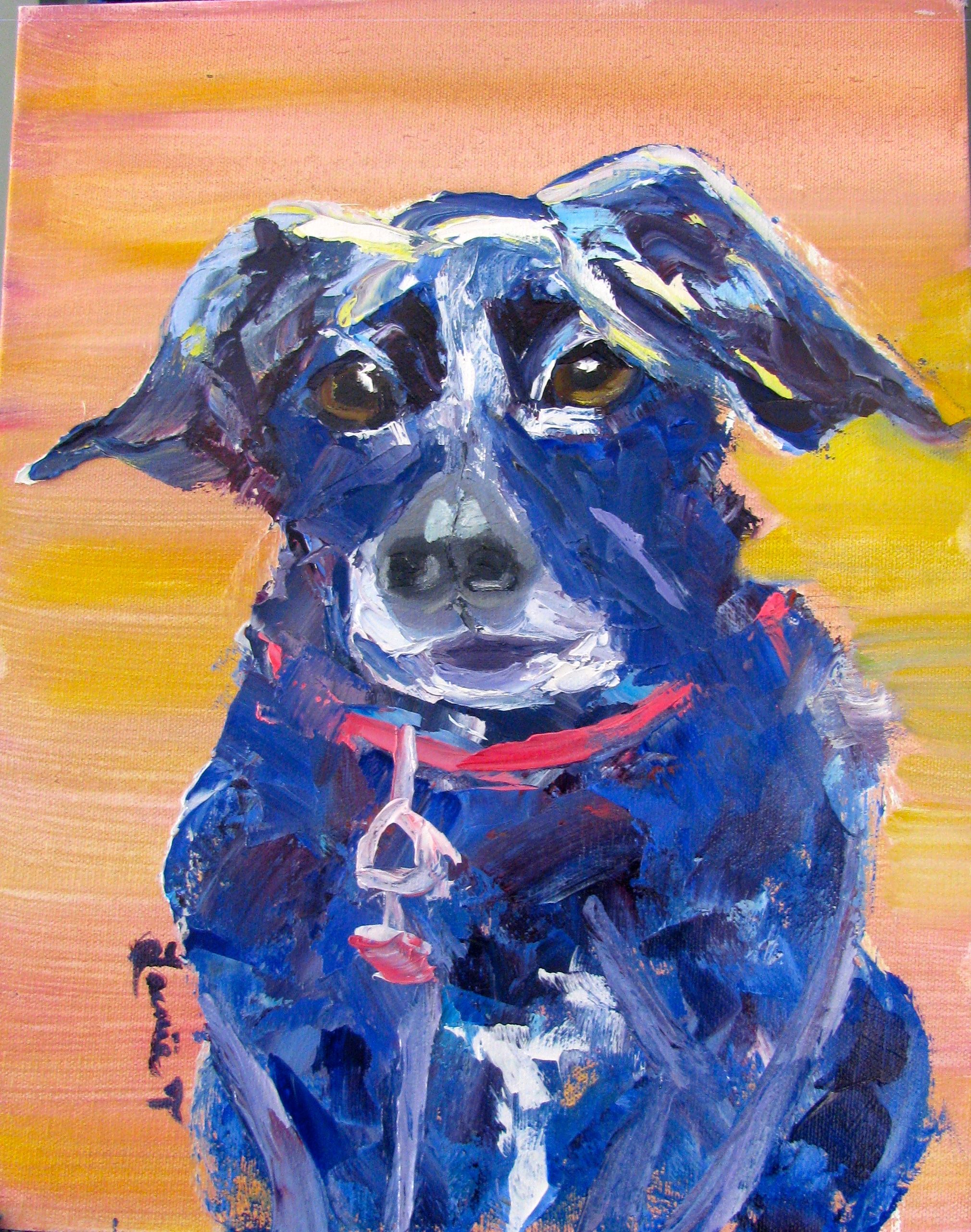 "We love the painting! The colors you chose for Sadie's fur are lovely. Her eyes look so expressive in the painting. You captured her intelligence. Thank you Laurie!" - Laura, 2014