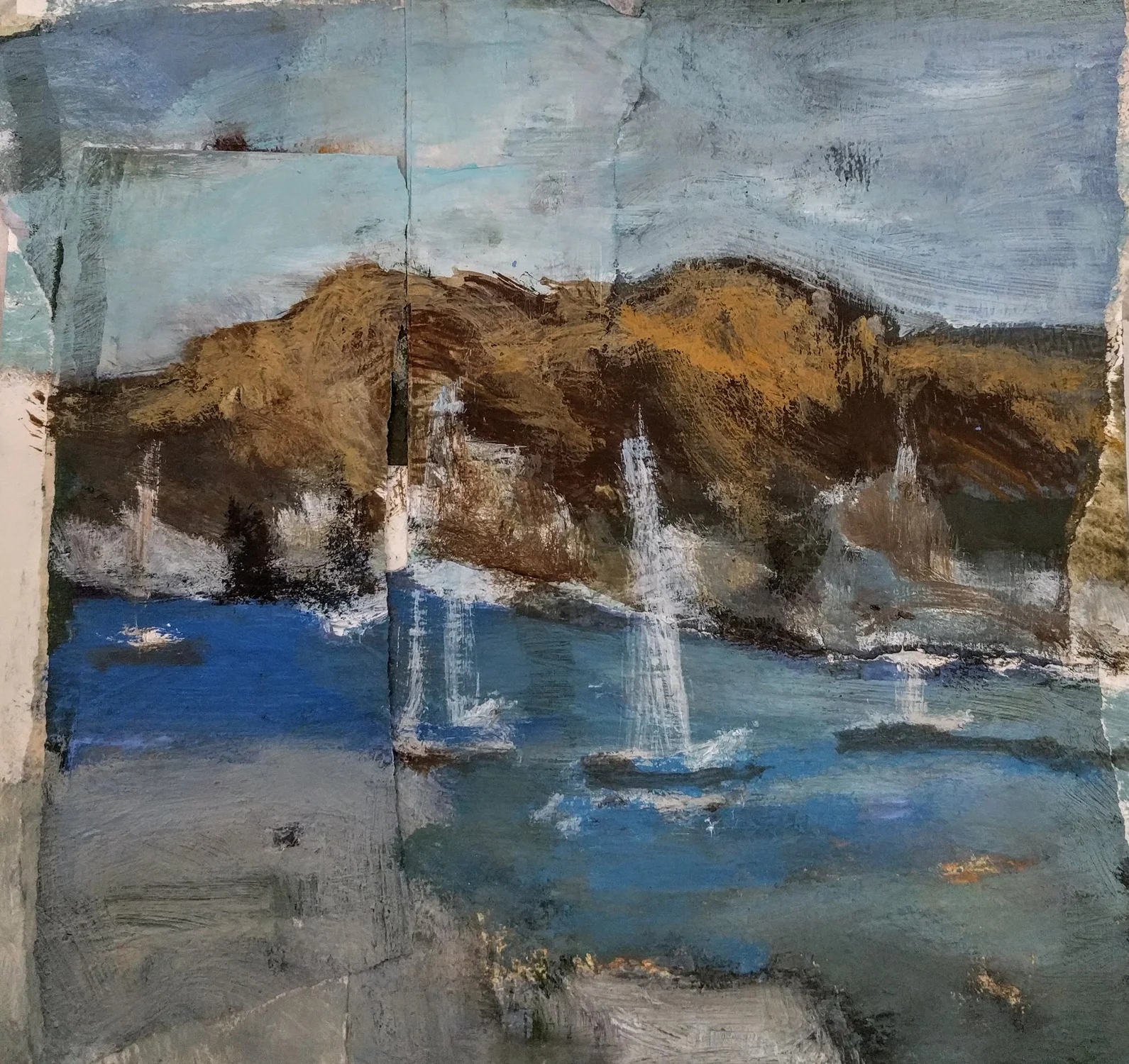 Mixed media, Soft Pastel, Acrylic, Collage on archival paper • 12” x 12”