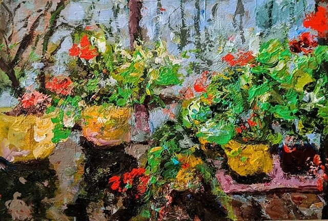 Daily meditation in paint #quarantine #acrylic # athome # paint #createeveryday  #smallworksonpaper  #temporarystudio #howmuchlongerwillihavetoshelterinplace