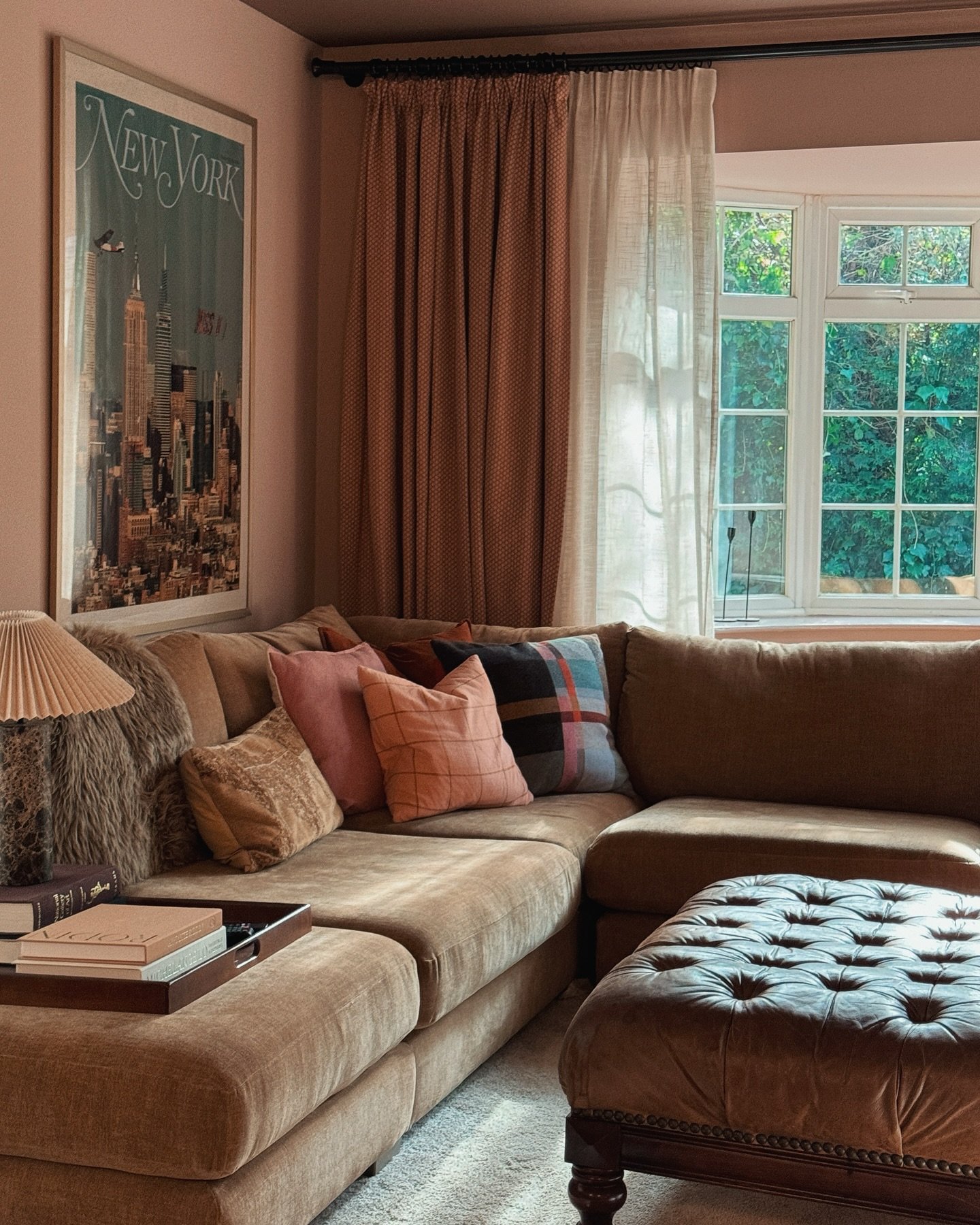*The* Snug to end all snugs. This room pushed me to be a better designer and I&rsquo;m glad for it. It was dark, without a clear anchor, and kind of boring. I threw all the rules out and went with my gut. Now, not a single wall is white, not even the
