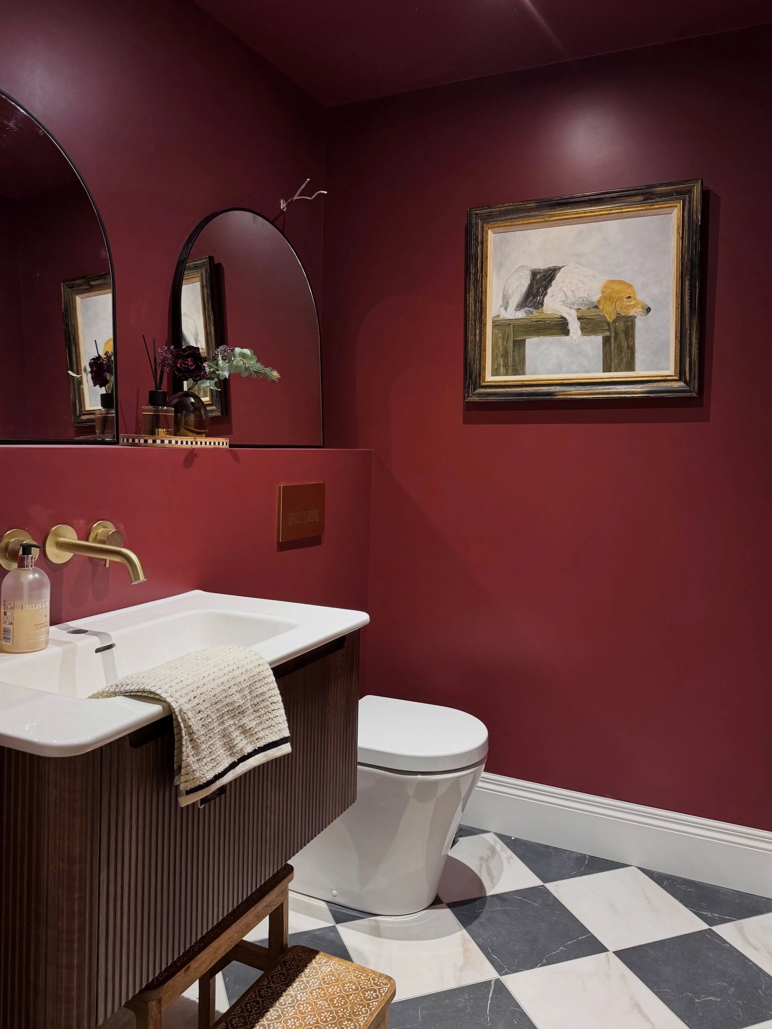 Throwing myself back into interiors and channeling grief into beauty - I painted this the same weekend we lost our dog. This is our work in progress downstairs powder room, but in the interest of &ldquo;life is short&rdquo;, here are some unfinished 