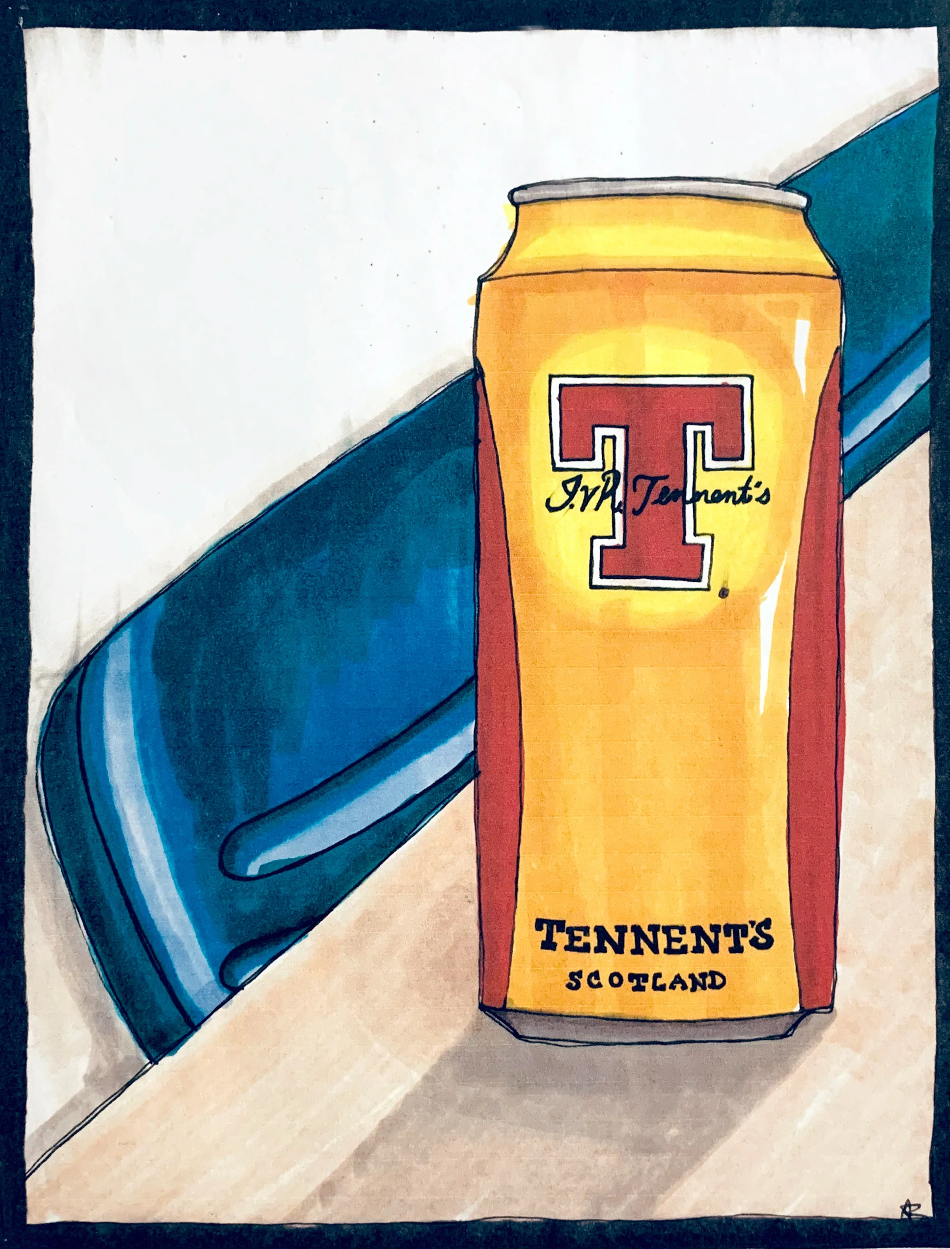 TENNENT’S , 2015. Marker, pen.