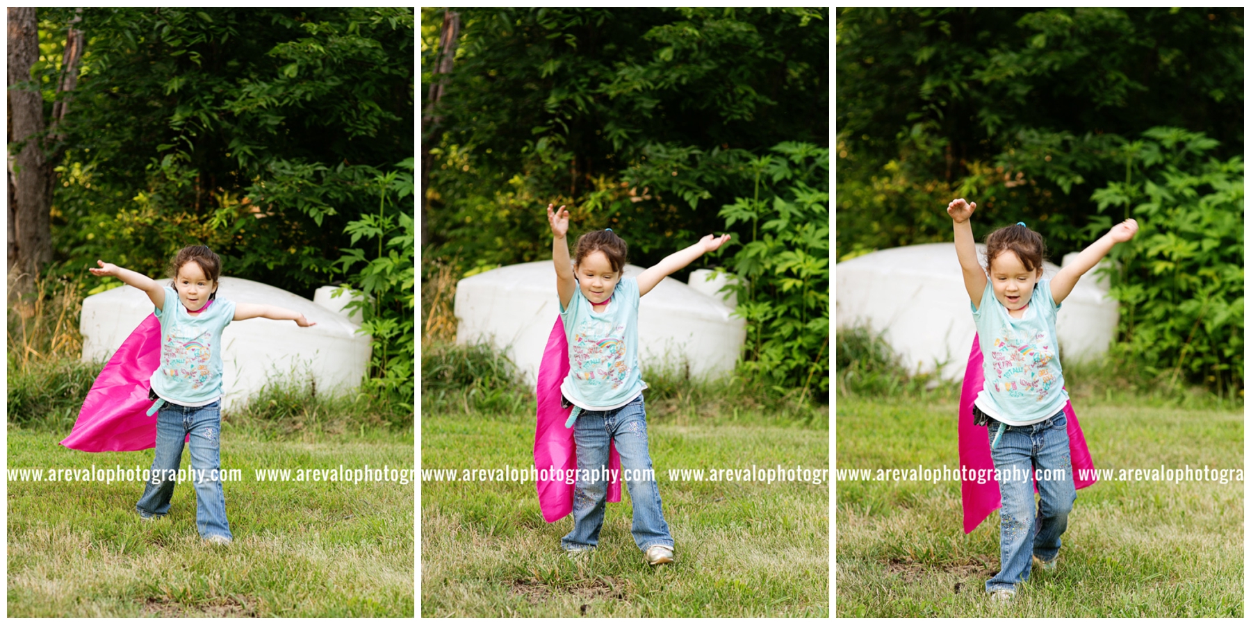 "I'm Amelia the Super Hero and I can FLY!" 