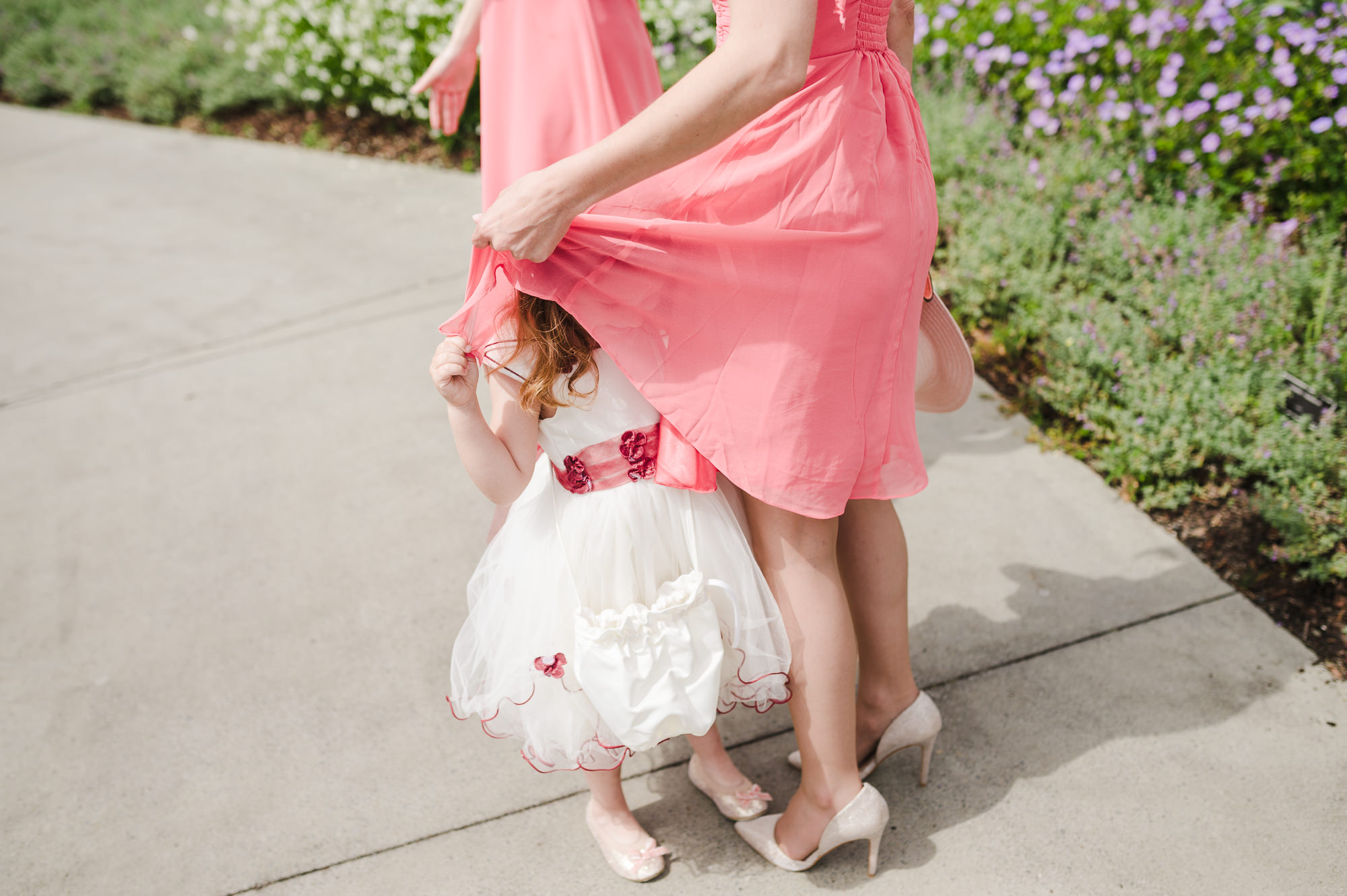 58 funny moment flower girl in bridesmaid dress.JPG