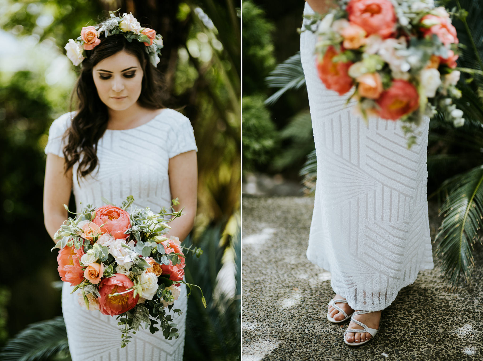 Auckland Wedding with Flower Crown and pastel flowers, boho