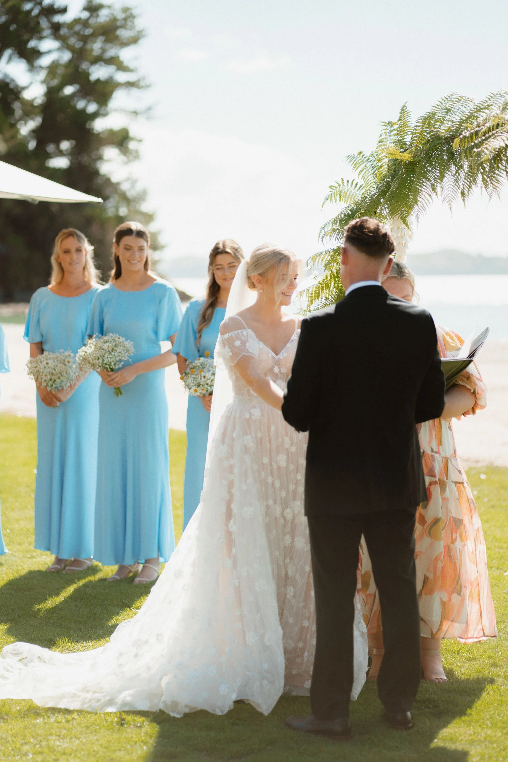 Bride during ceremony at The McCallum Residence