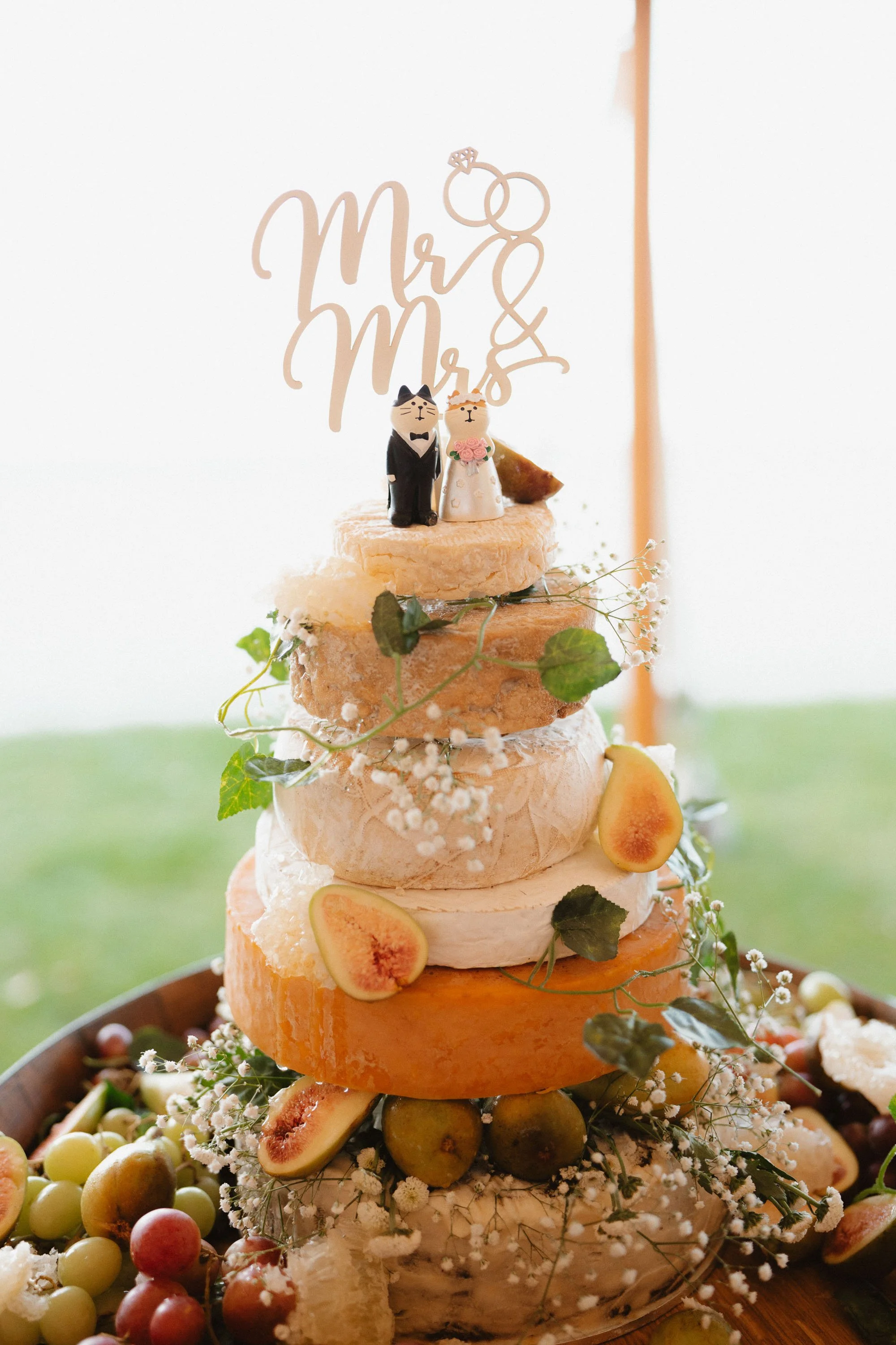 LittleWolf Catering Cheese Cake made out of multiple tiers of cheese