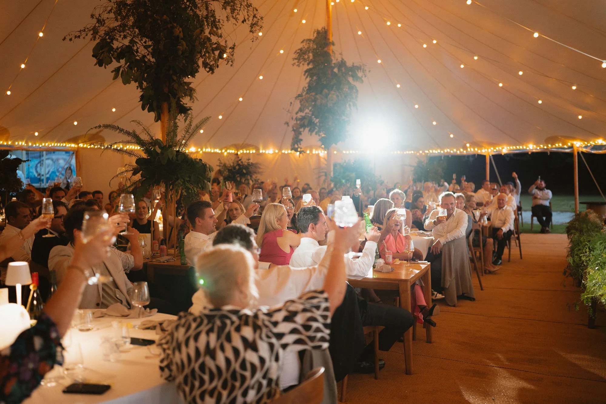 Wide photo of Flagship Events wedding reception Marquee