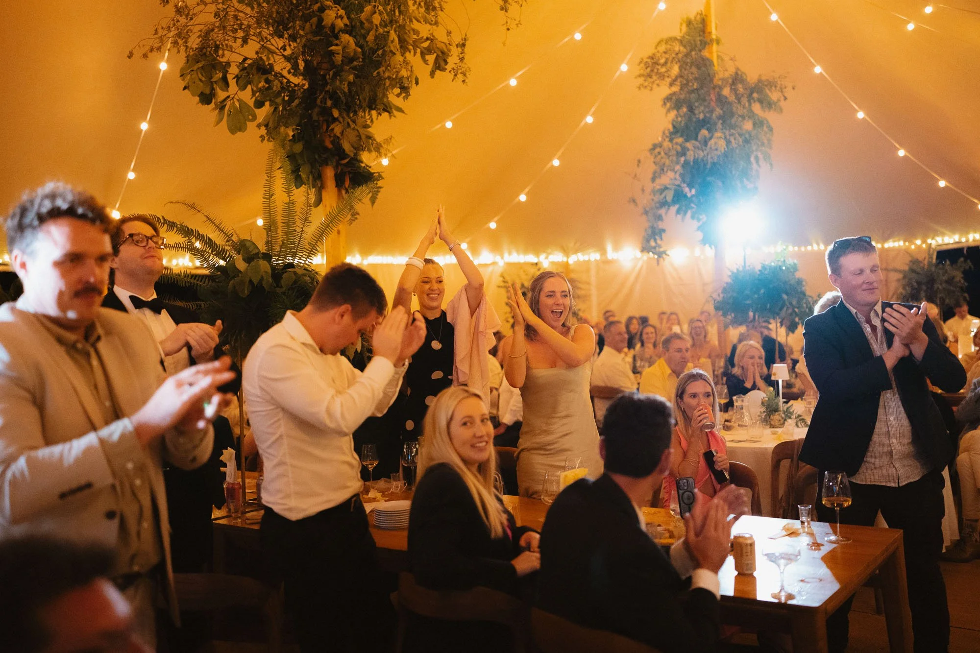 Guests celebrating at reception