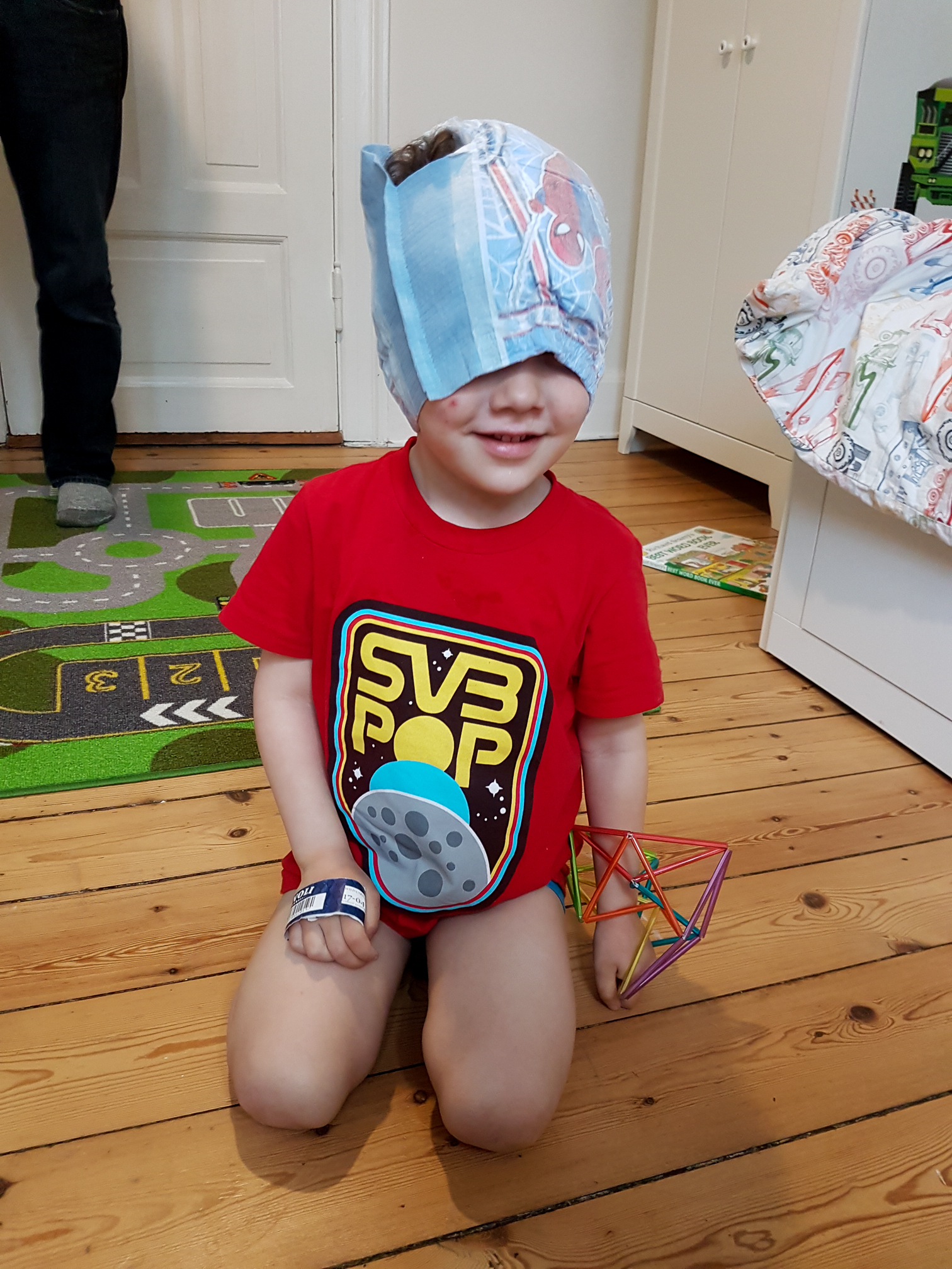 Diaper on the head is now a thing.