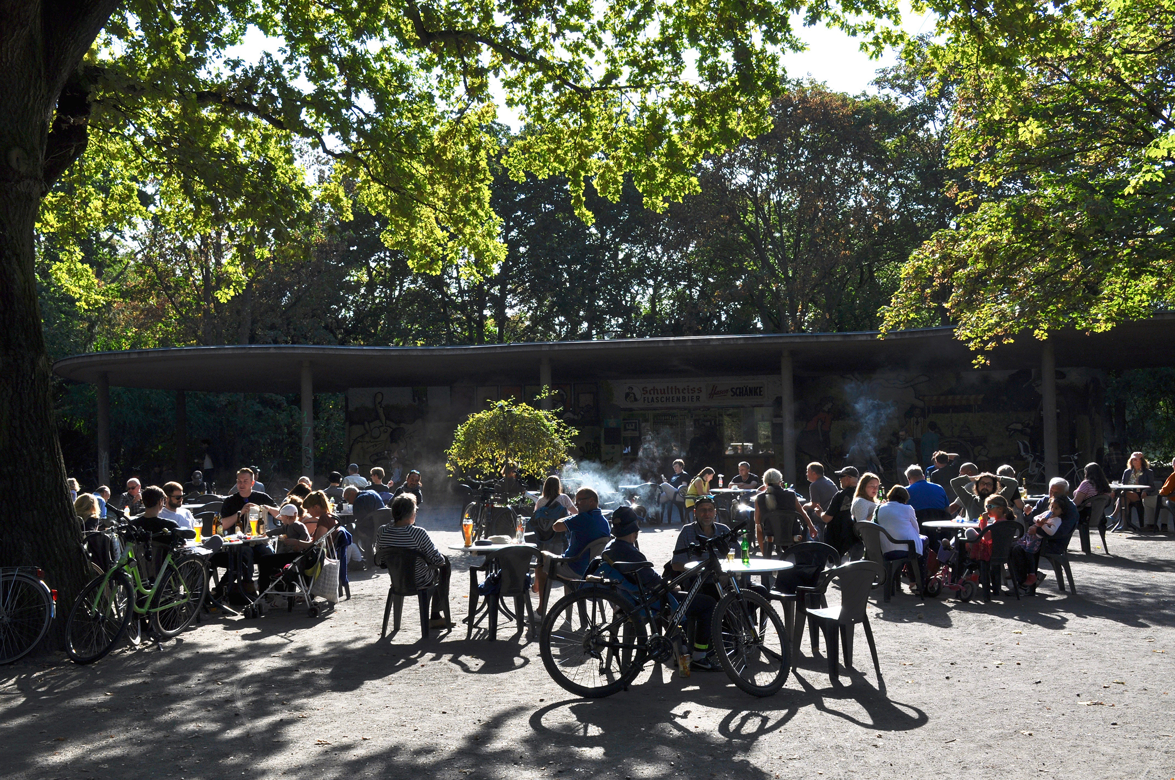 Lazy Saturdays done right - the European way, unhurried over a beer and a cigarette in Volkspark Friedrichshain.